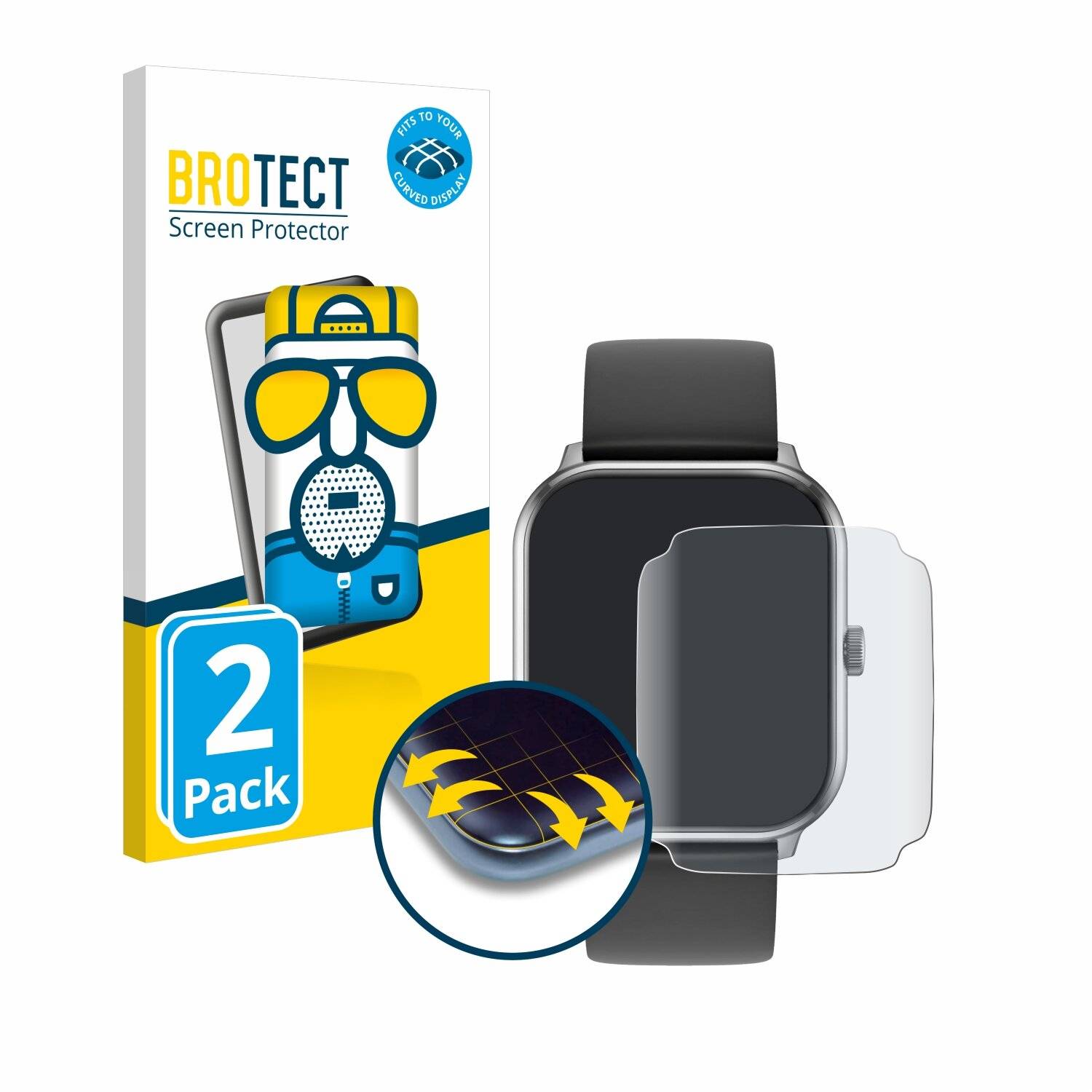 2x BROTECT Flex Matt Full-Screen Folie für Ice-Watch ICE smart 1.0