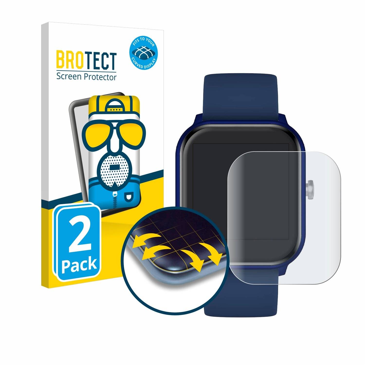 2x BROTECT Flex Matt Full-Screen Folie für Ice-Watch ICE smart