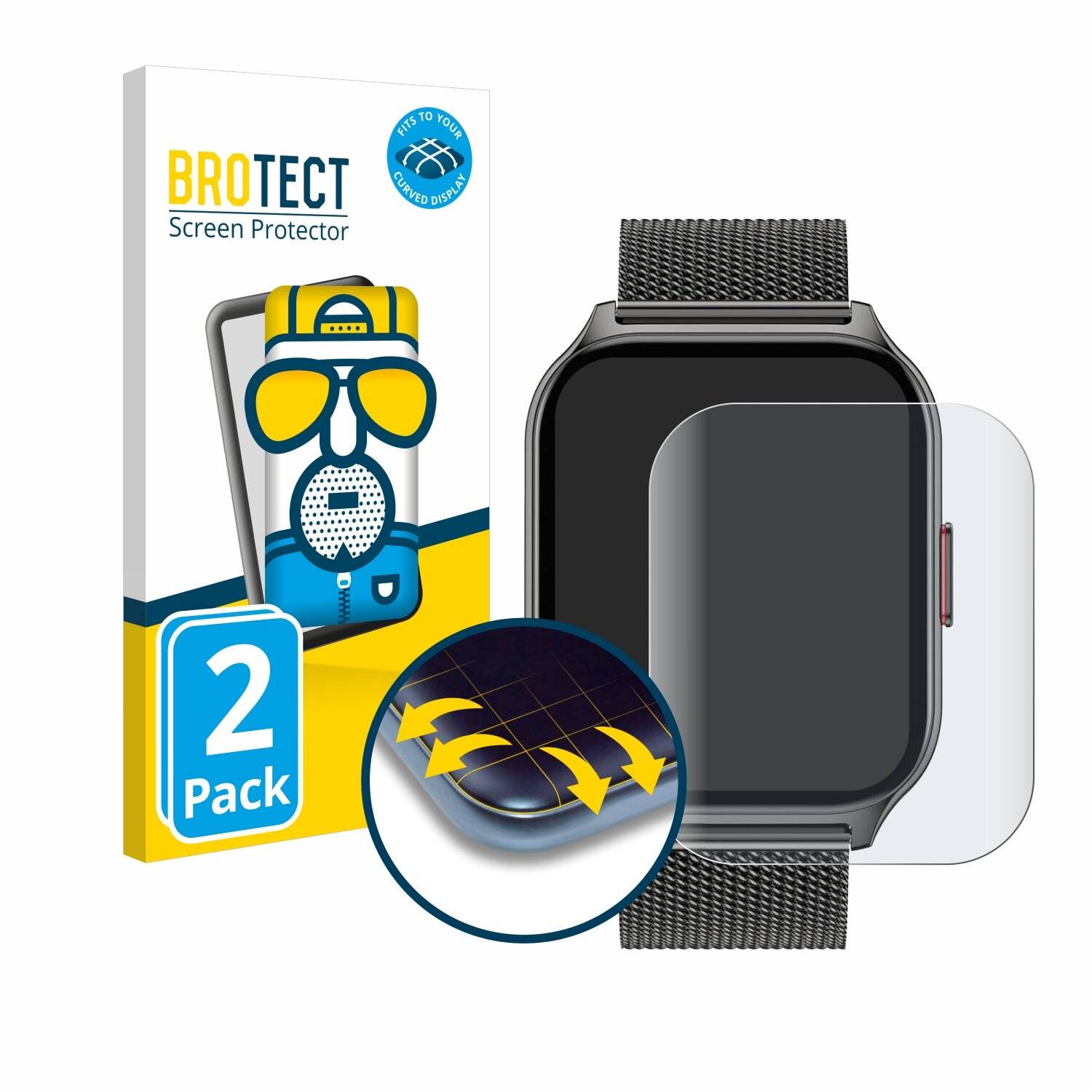 2x BROTECT Flex Matt Full-Screen Folie für Popglory P95