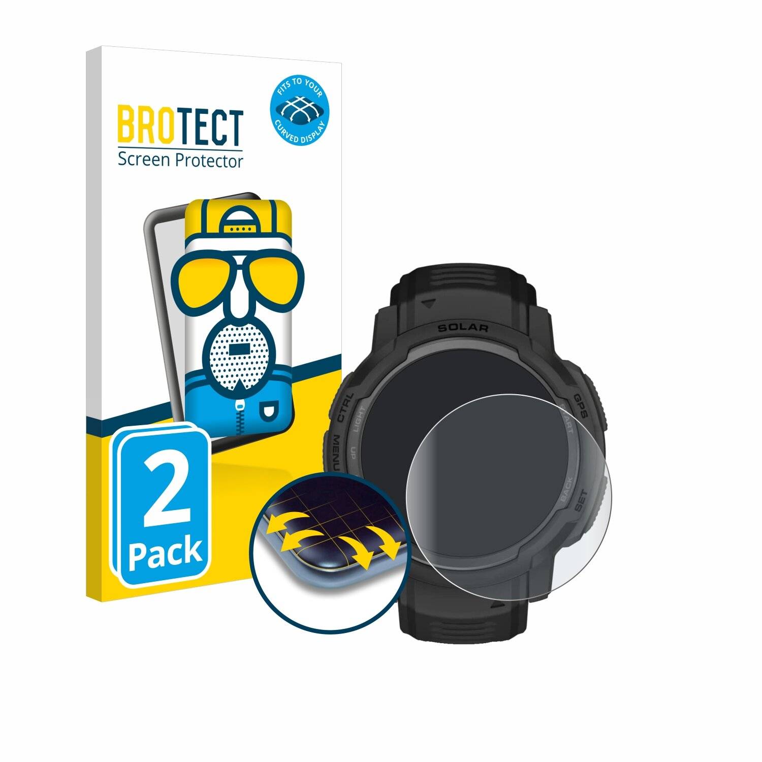 2x BROTECT Flex Matt Full-Screen Folie für Garmin Instinct