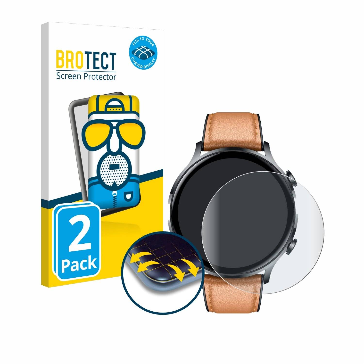 2x BROTECT Flex Matt Full-Screen Folie für NONGAMX Smartwatch