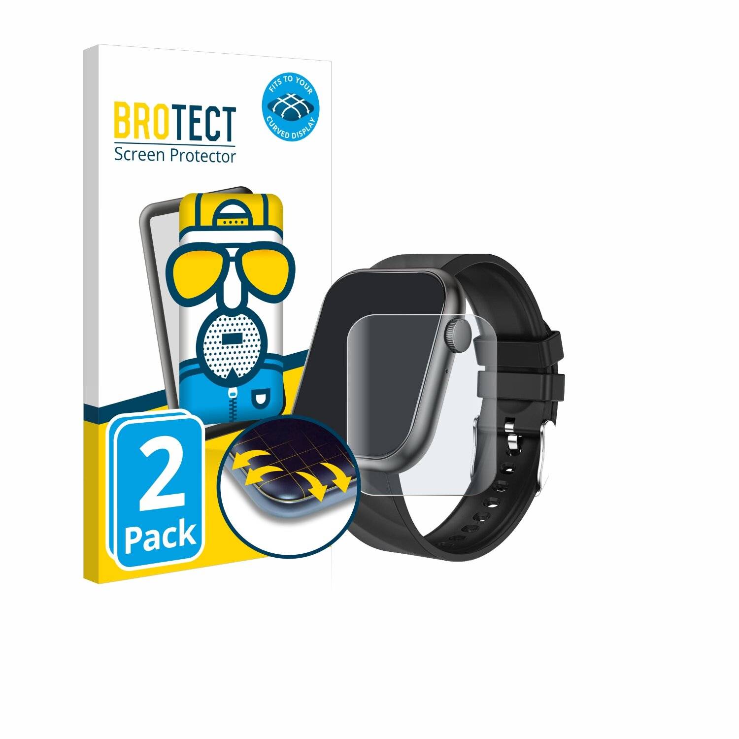 2x BROTECT Flex Matt Full-Screen Folie für walkbee Smartwatch