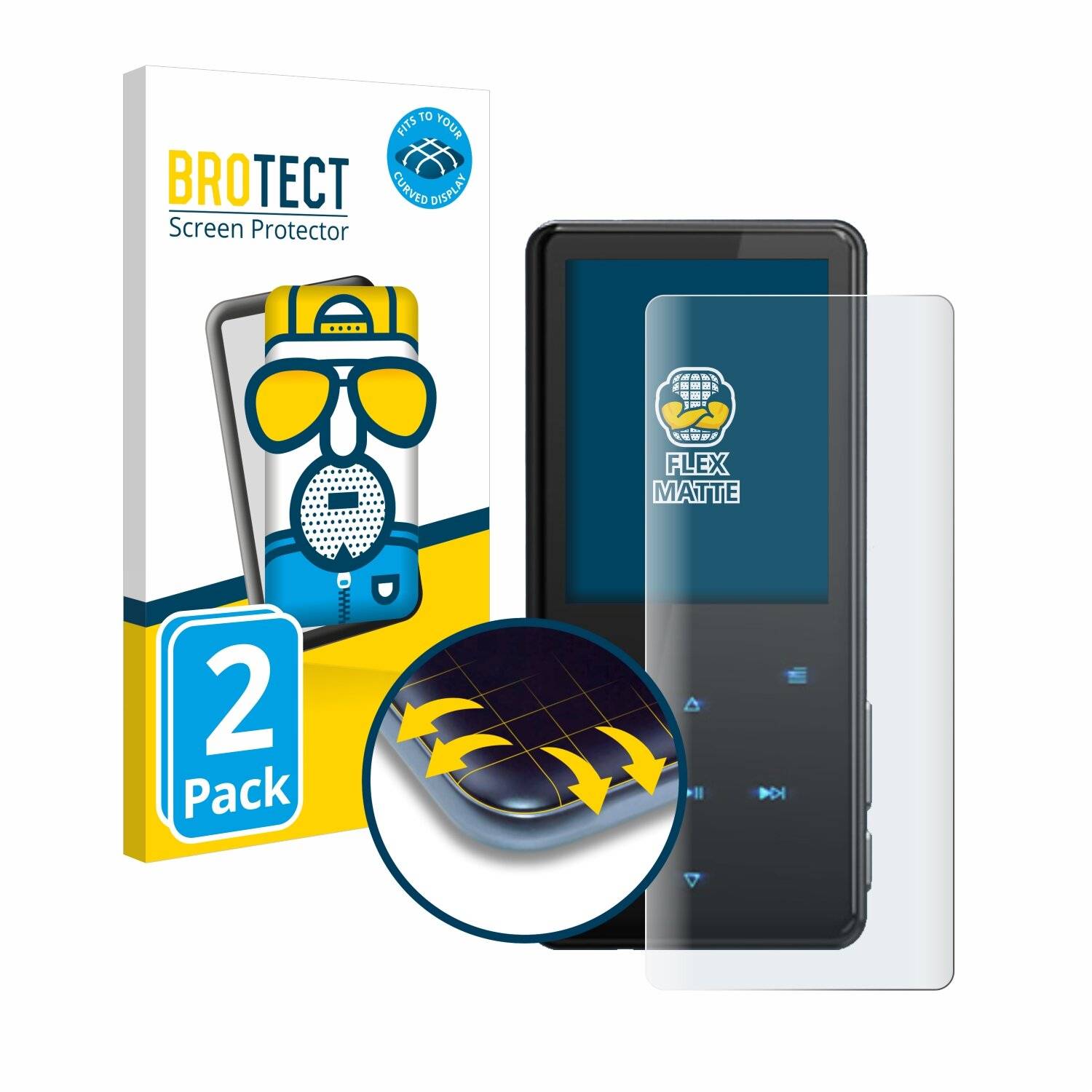 2x BROTECT Flex Matt Full-Screen Folie für MUZXQII D16