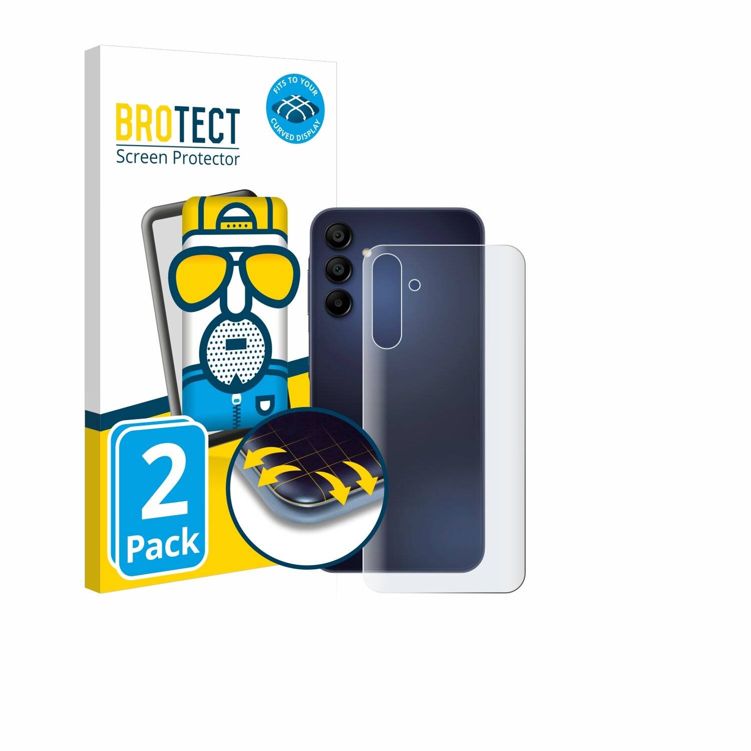 2x BROTECT Flex Matt Full-Screen Folie für Samsung Galaxy A15