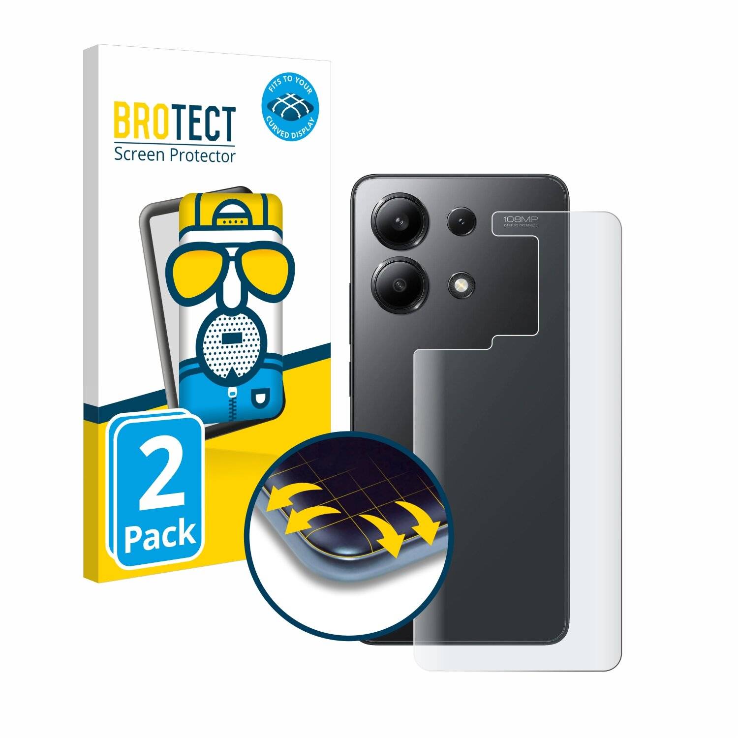 2x BROTECT Flex Matt Full-Screen Folie für Xiaomi Redmi Note 13 5G