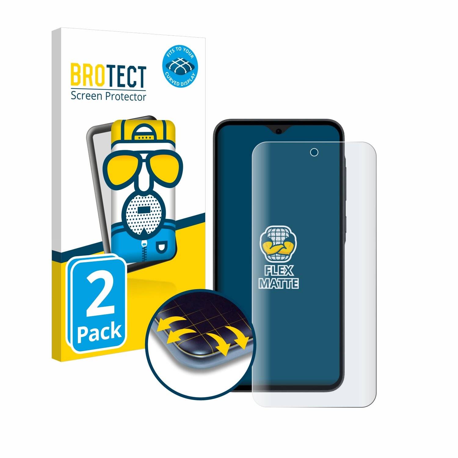 2x BROTECT Flex Matt Full-Screen Folie für Samsung Galaxy A35