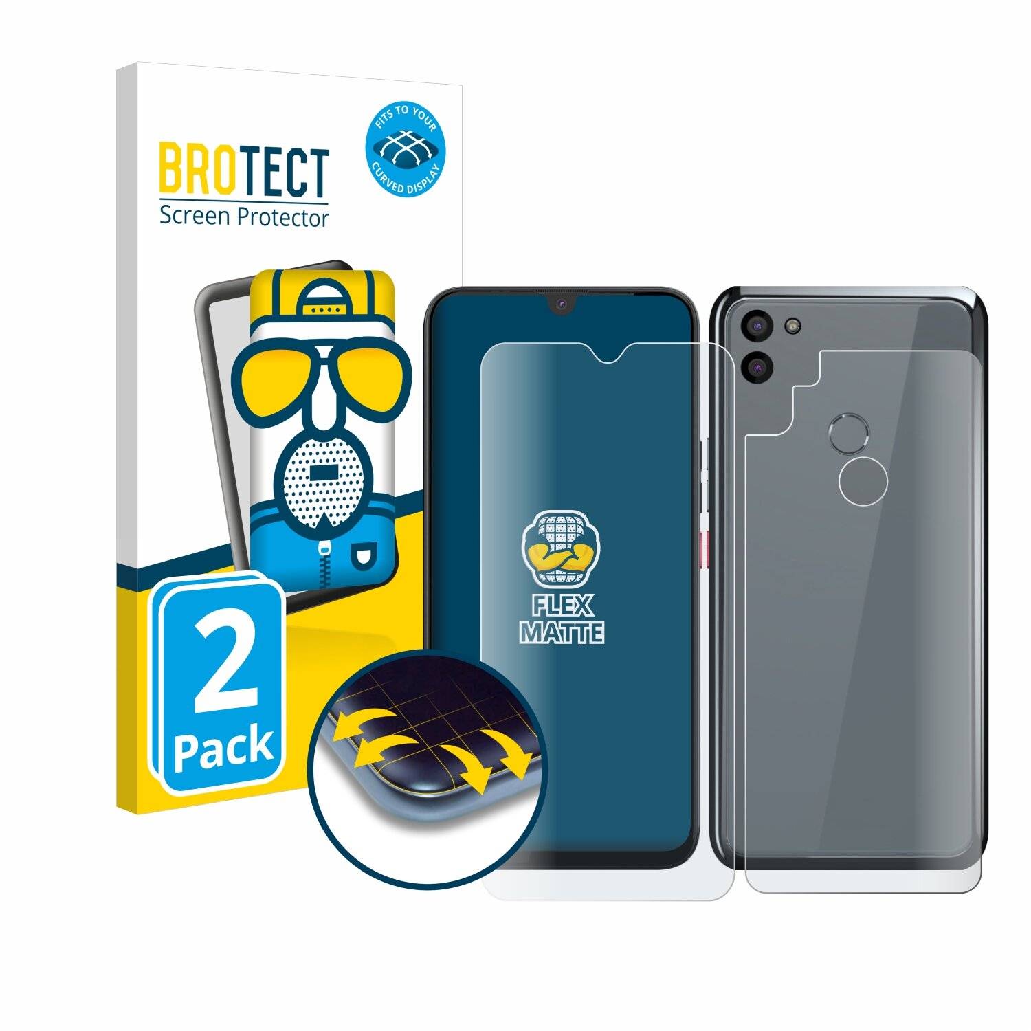 2x BROTECT Flex Matt Full-Screen Folie für Gigaset GS5 PRO SE