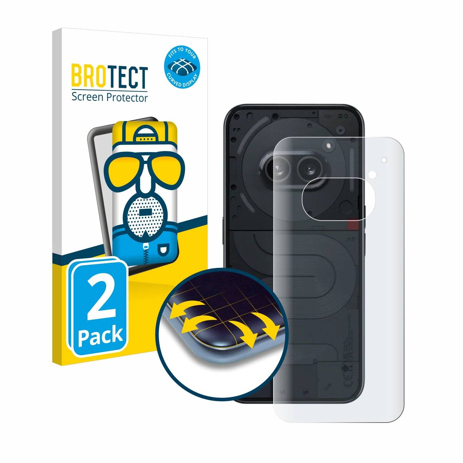 2x BROTECT Flex Matt Full-Screen Folie für Nothing Phone (2a)