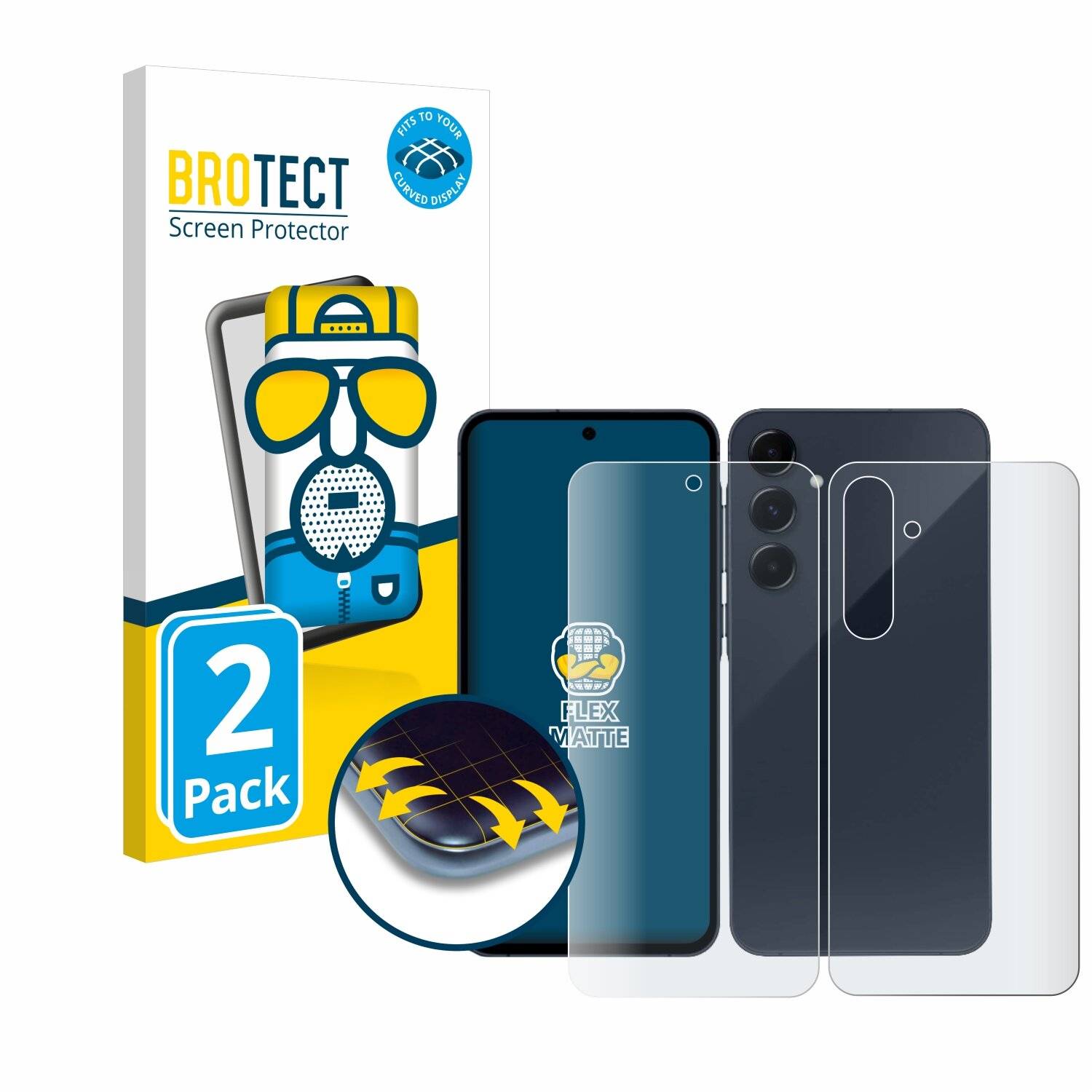 2x BROTECT Flex Matt Full-Screen Folie für Samsung Galaxy A35 5G