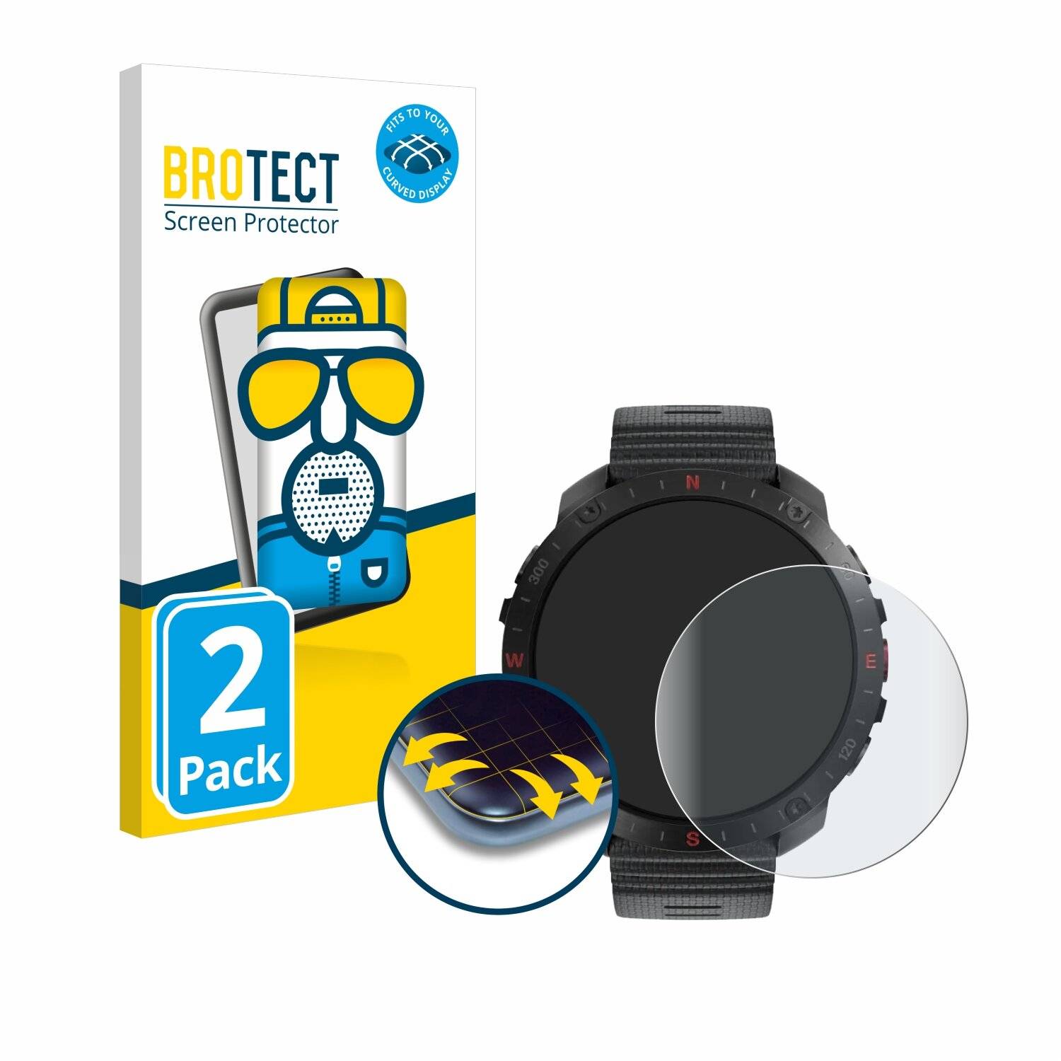2x BROTECT Flex Matt Full-Screen Folie für Polar Grit X2