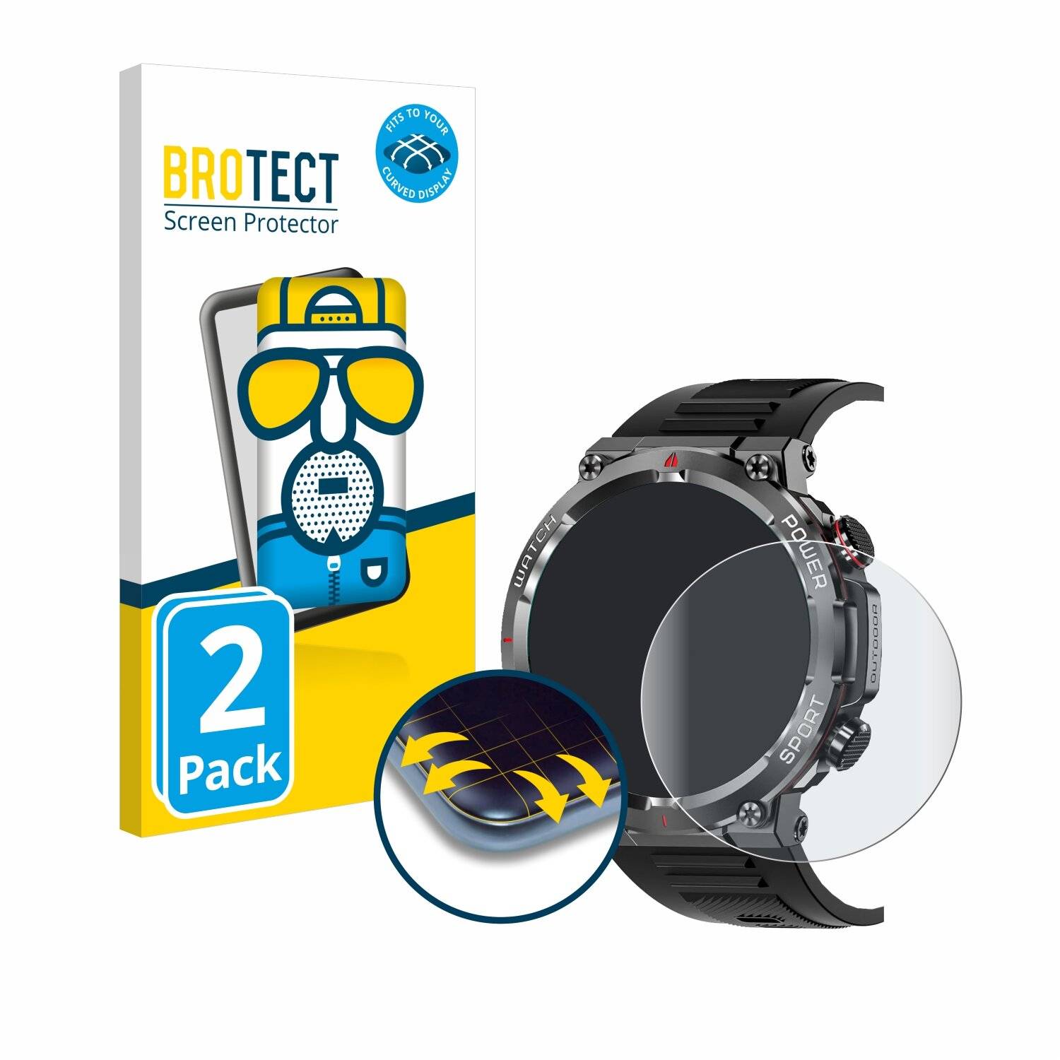 2x BROTECT Flex Matt Full-Screen Folie für Iowodo W50