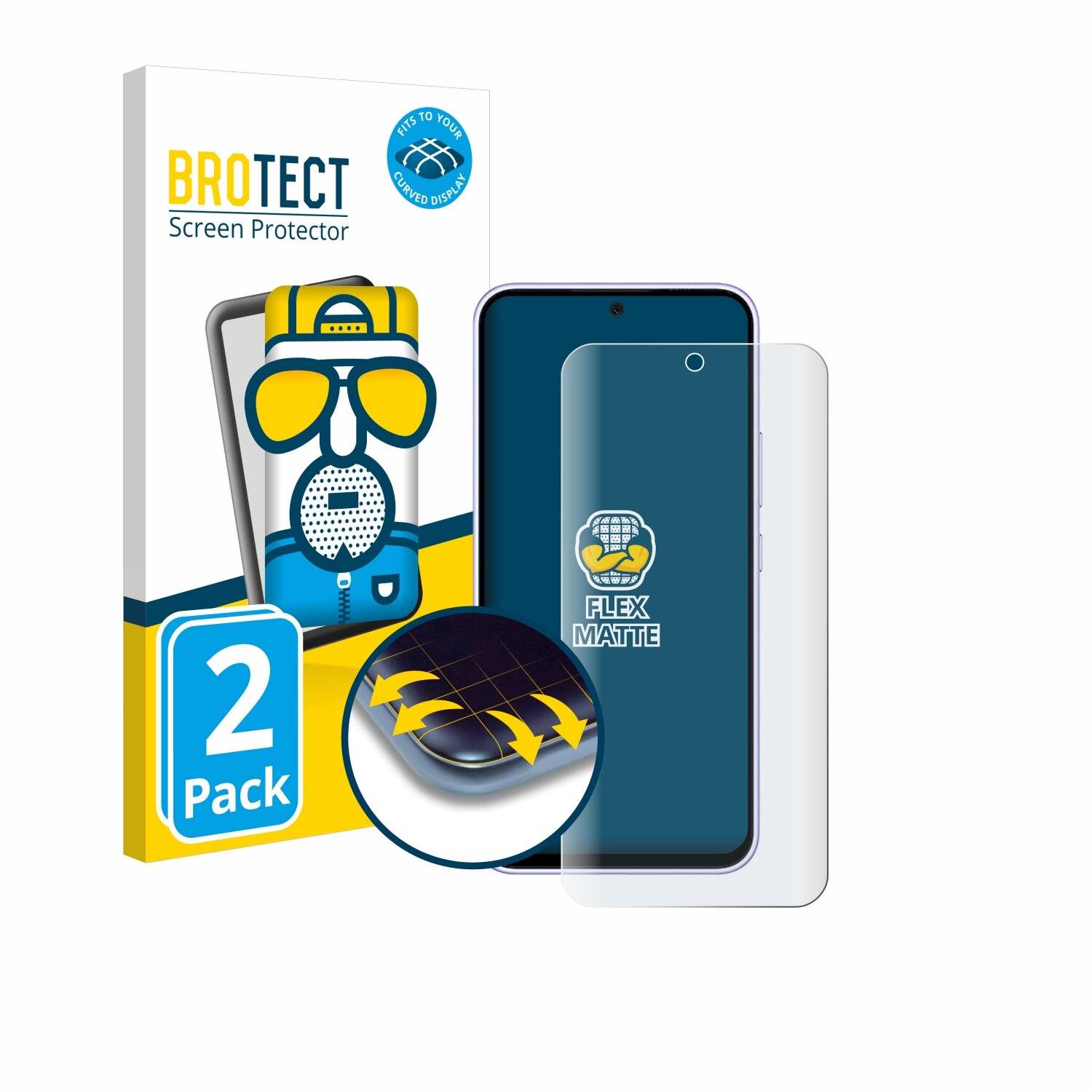 2x BROTECT Flex Matt Full-Screen Folie für Samsung Galaxy A54 5G Enterprise