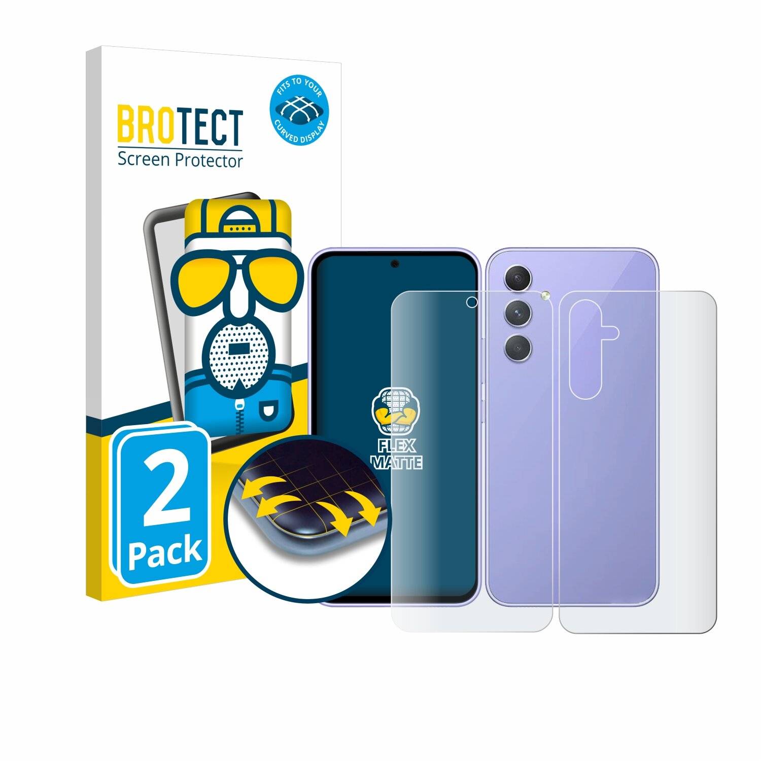2x BROTECT Flex Matt Full-Screen Folie für Samsung Galaxy A54 5G Enterprise Edition