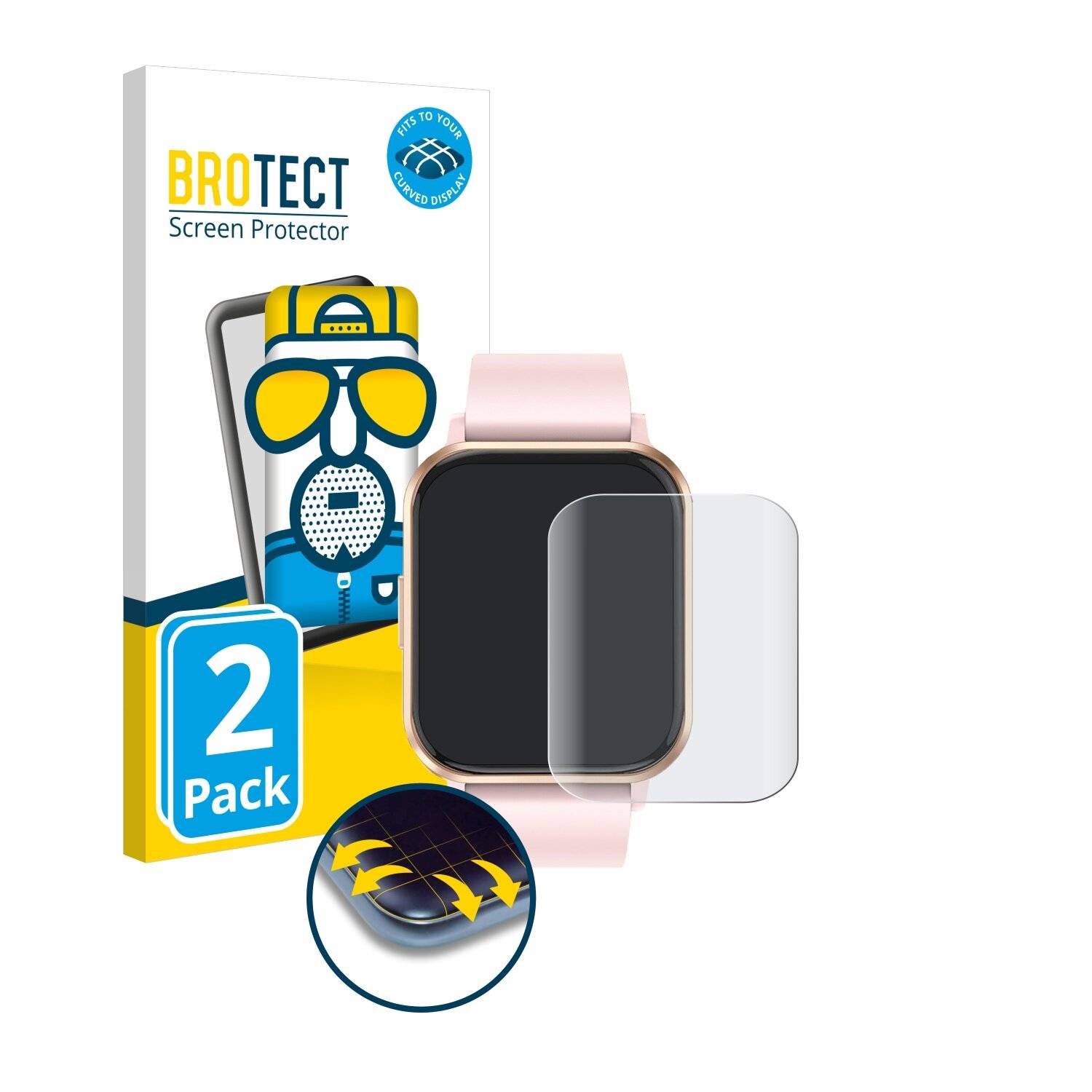 2x BROTECT Flex Matt Full-Screen Folie für walkbee Smartwatch