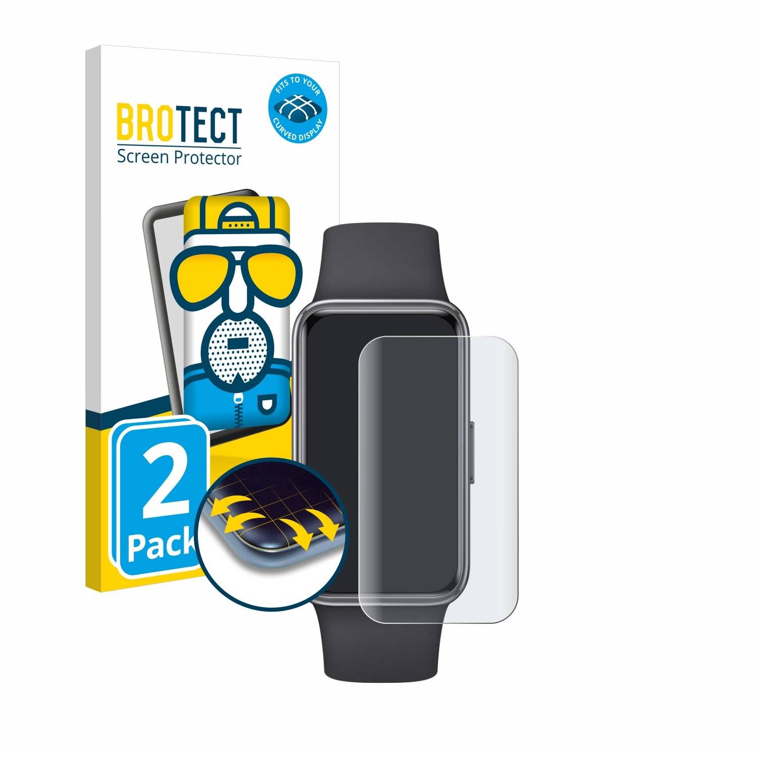 2x BROTECT Flex Matt Full-Screen Folie für Huawei Band
