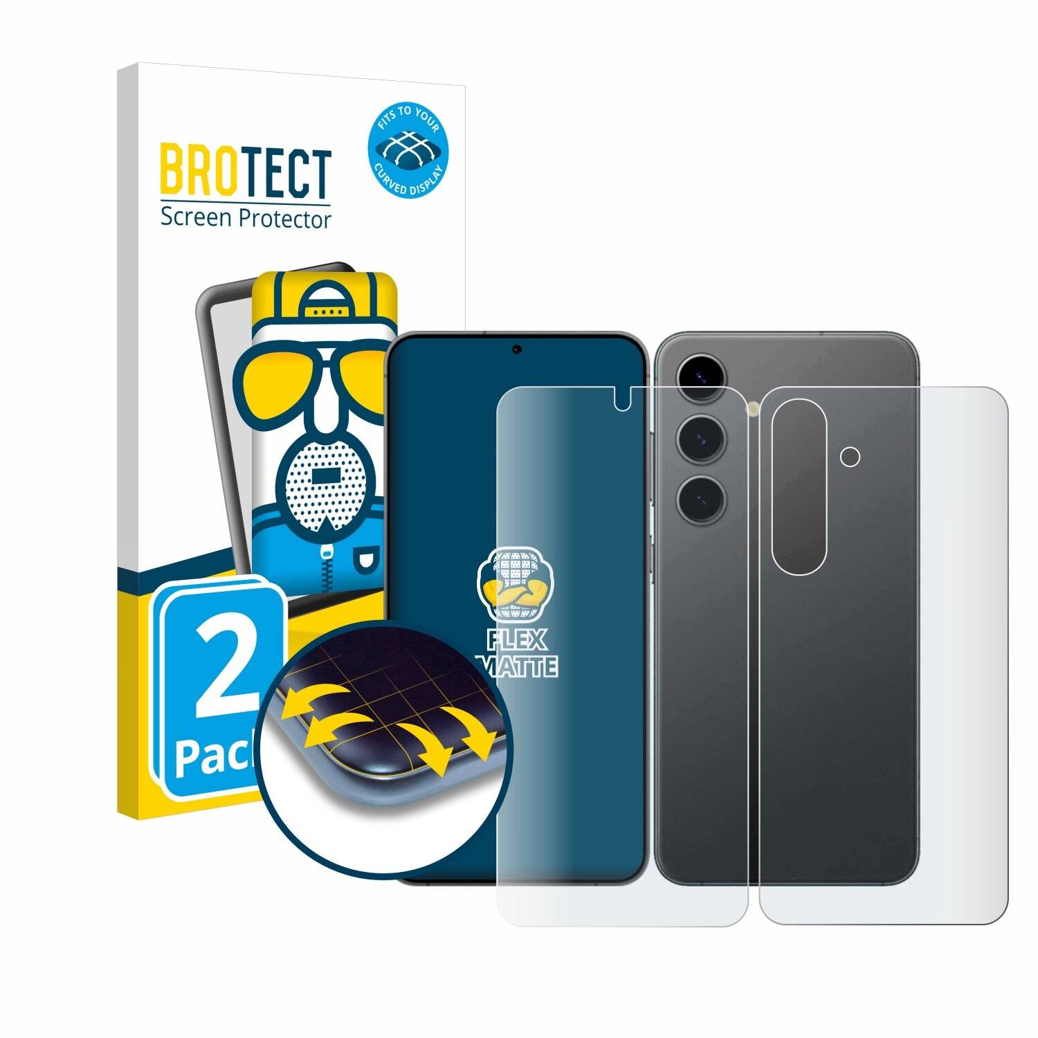 2x BROTECT Flex Matt Full-Screen Folie für Samsung Galaxy S24 Enterprise Edition