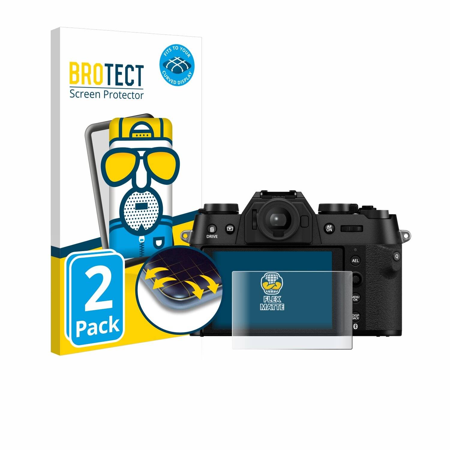 2x BROTECT Flex Matt Full-Screen Folie für Fujifilm