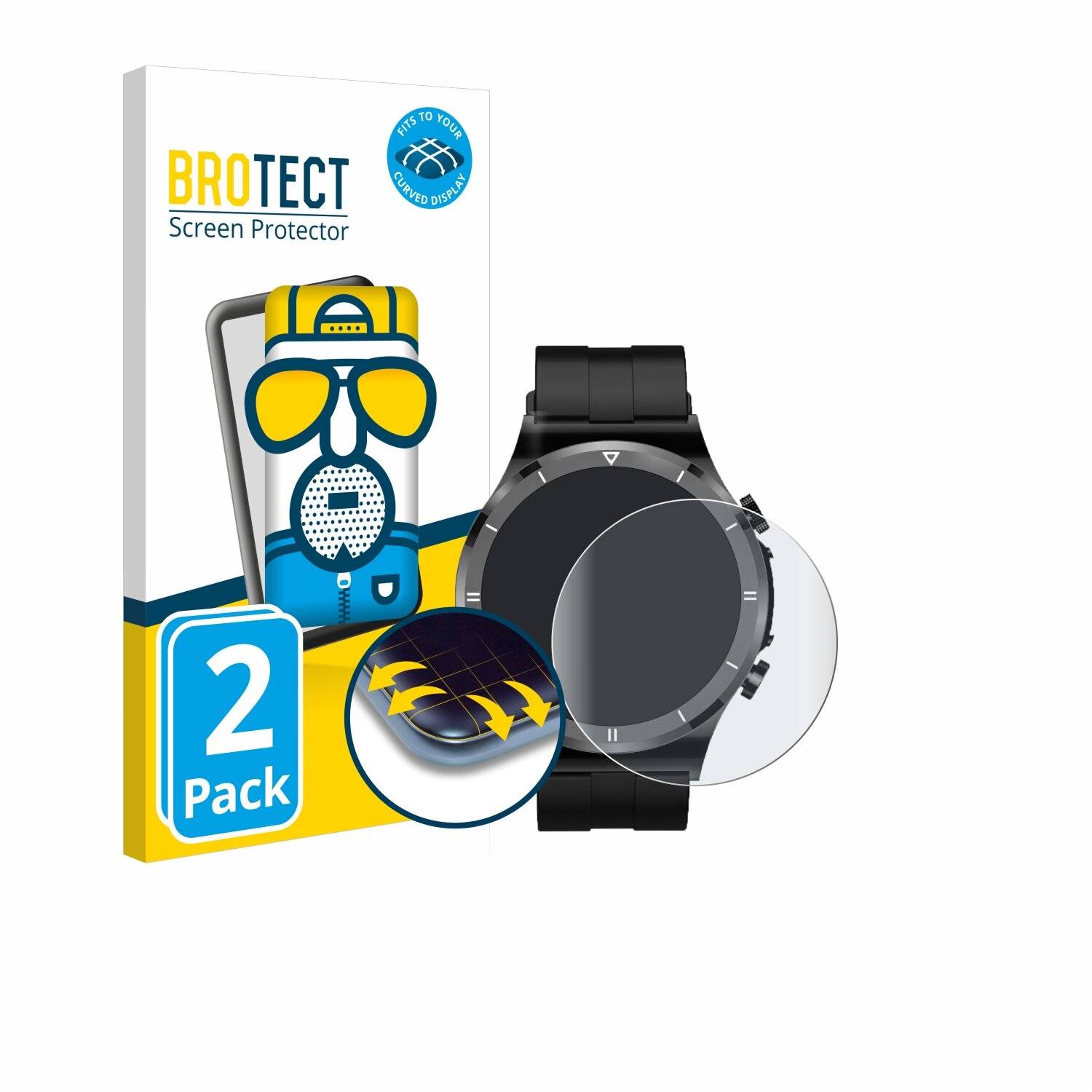 2x BROTECT Flex Matt Full-Screen Folie für Sanorum Smartwatch
