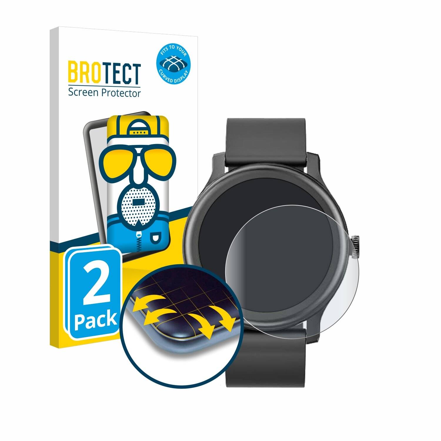 2x BROTECT Flex Matt Full-Screen Folie für Loyaa Smartwatch