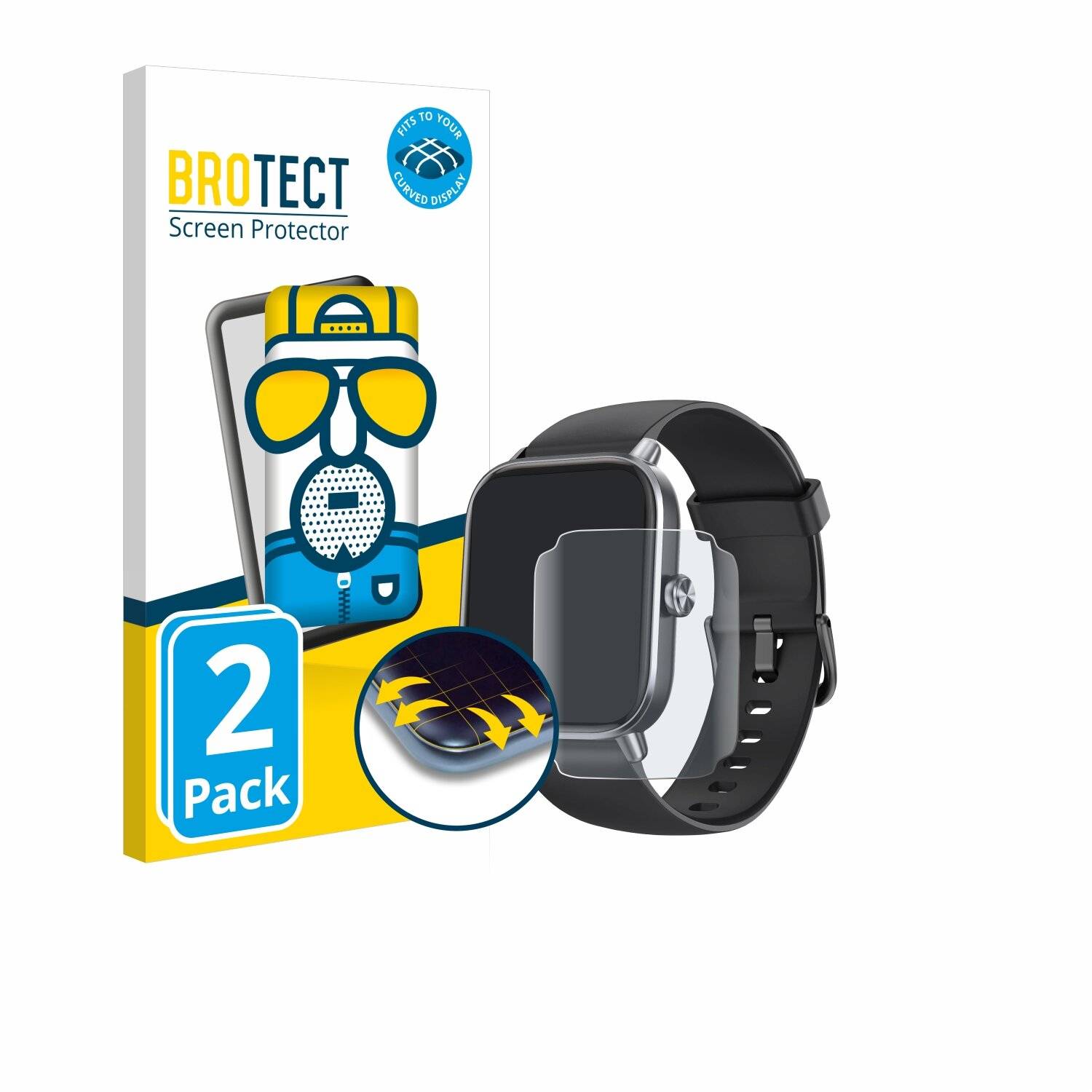 2x BROTECT Flex Matt Full-Screen Folie für Amzhero IDW16