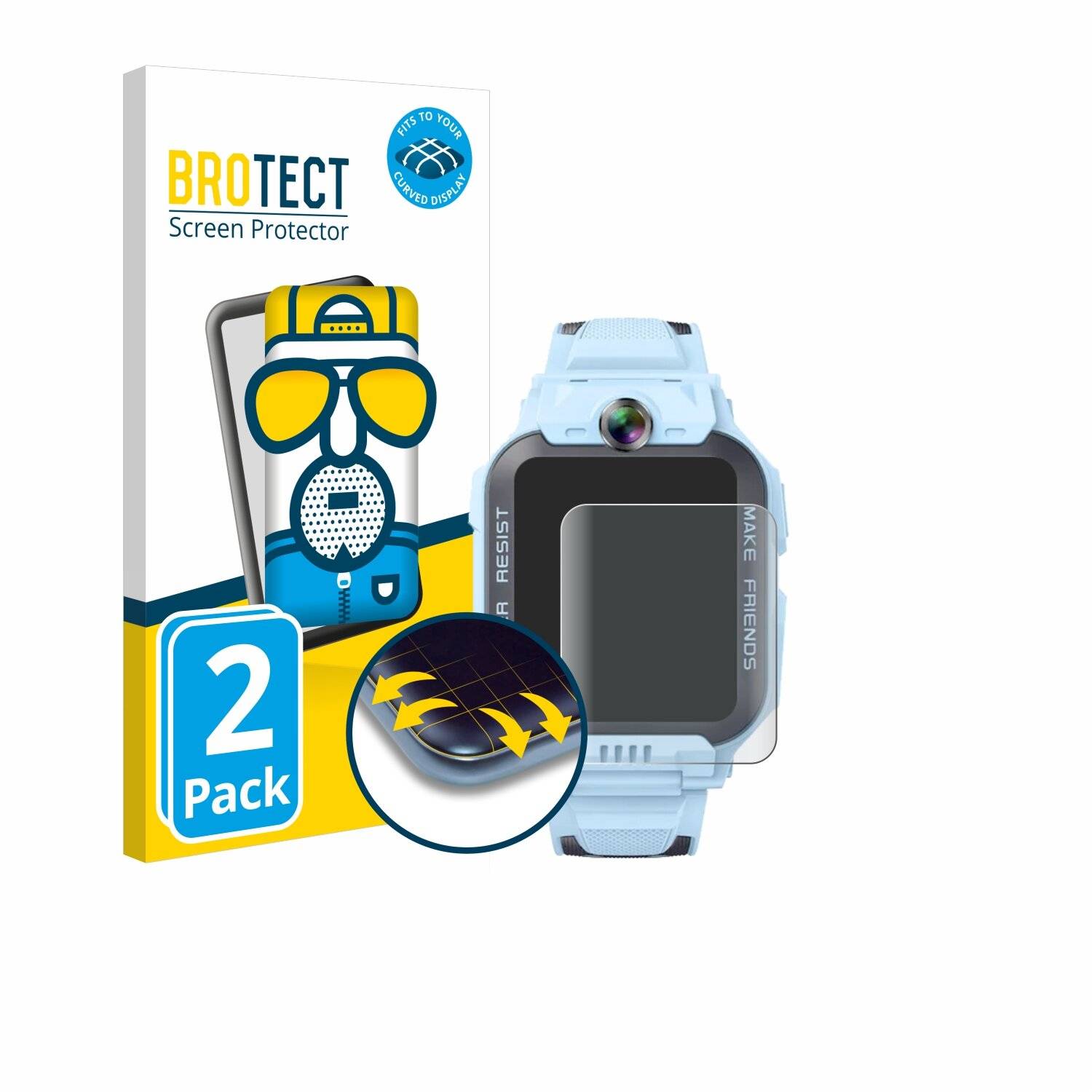 2x BROTECT Flex Matt Full-Screen Folie für Imoo Watch Phone