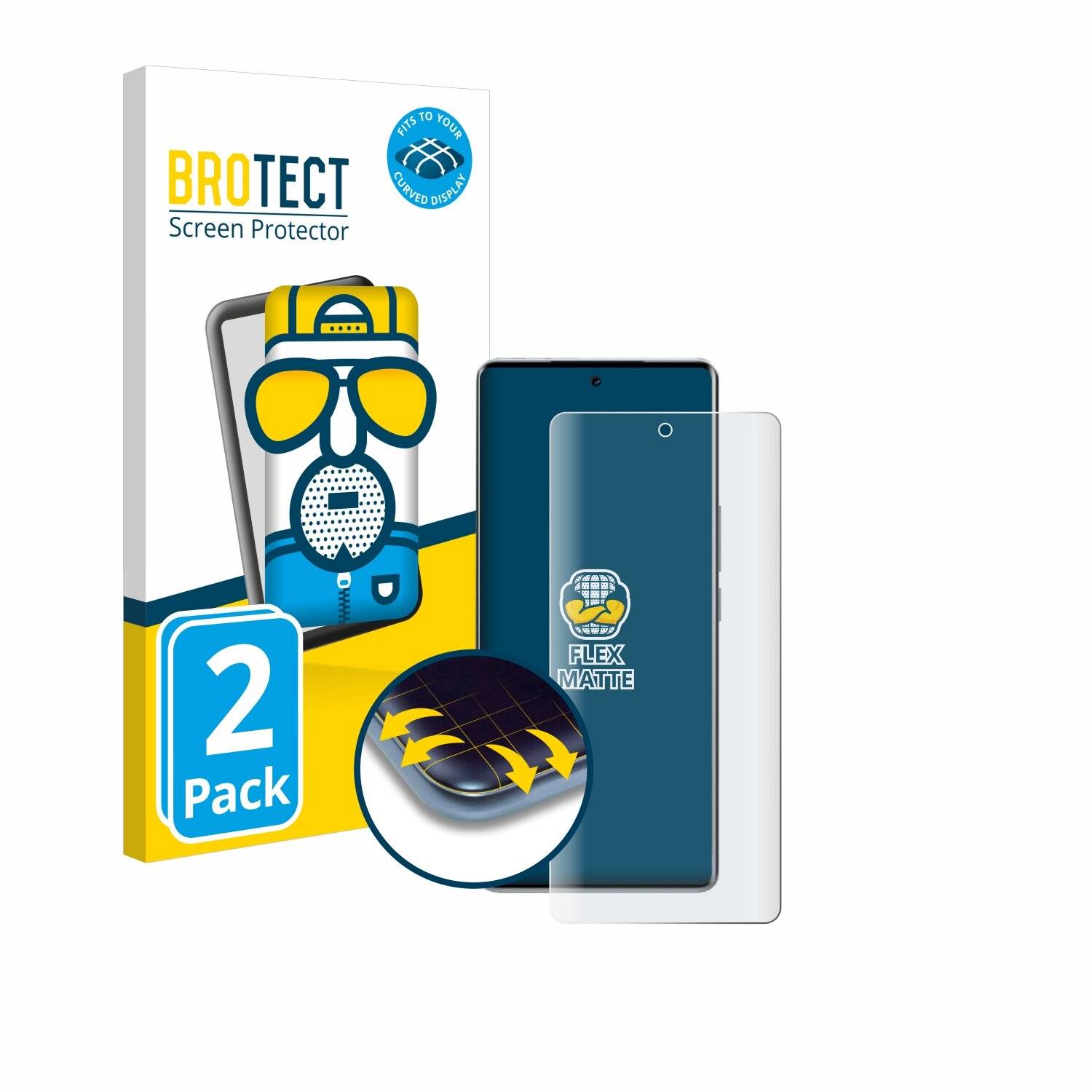 2x BROTECT Flex Matt Full-Screen Folie für Vivo