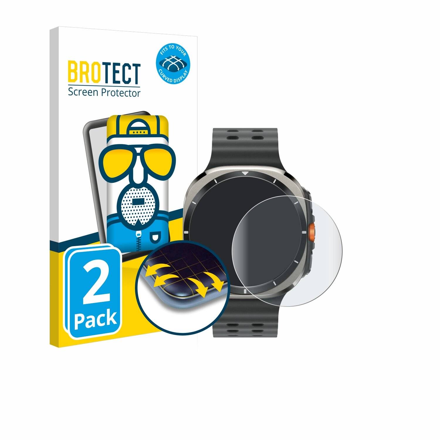 2x BROTECT Flex Matt Full-Screen Folie für Samsung Galaxy Watch Ultra (47