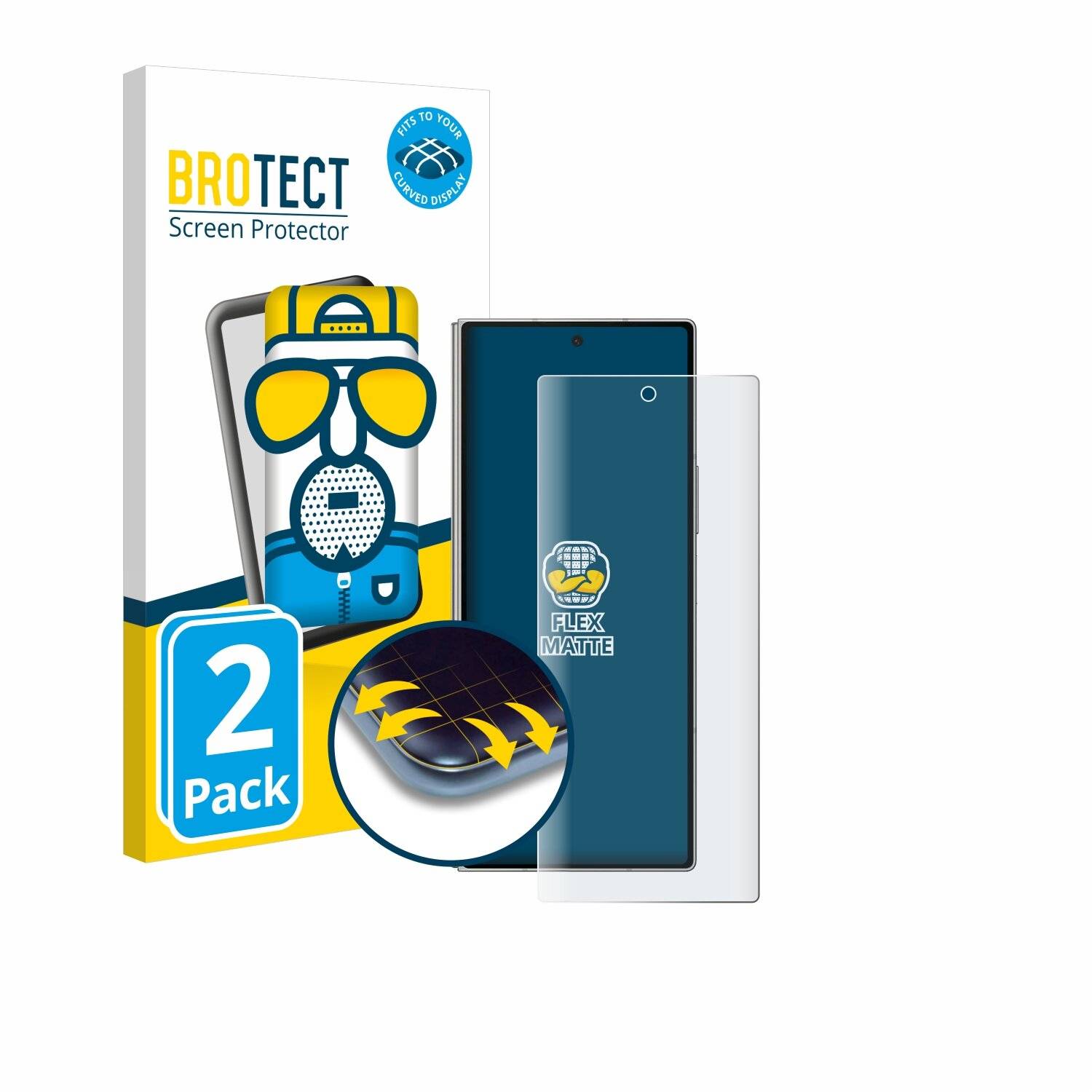 2x BROTECT Flex Matt Full-Screen Folie für Samsung Galaxy Z Fold 6