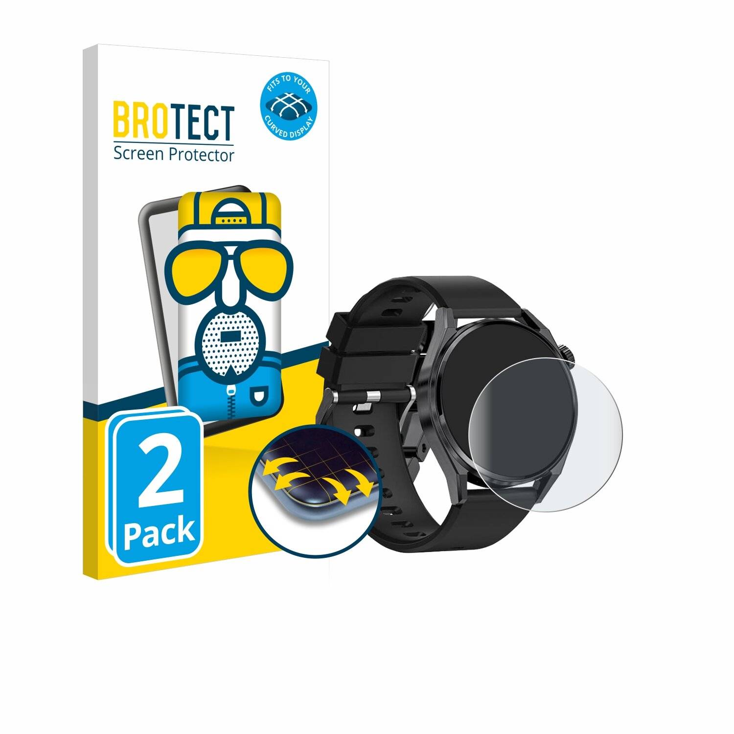2x BROTECT Flex Matt Full-Screen Folie für LIGE ASD-ST15