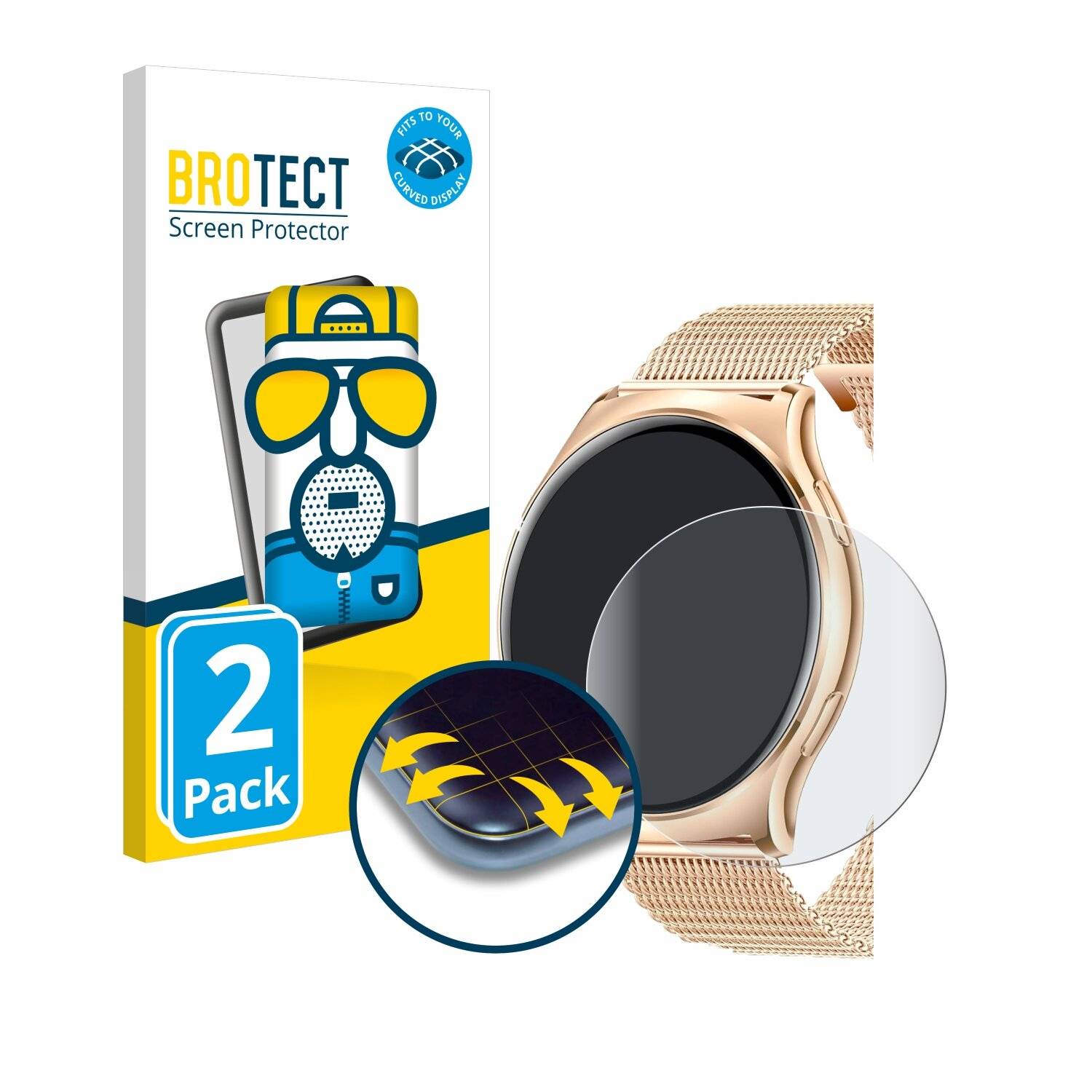 2x BROTECT Flex Matt Full-Screen Folie für Iaret Smartwatch