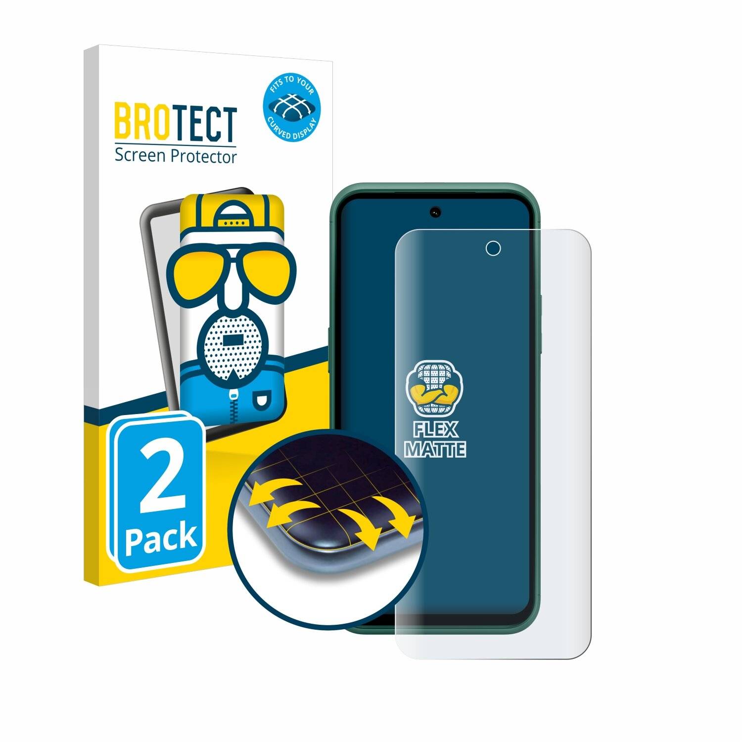 2x BROTECT Flex Matt Full-Screen Folie für Nokia XR21 Limited