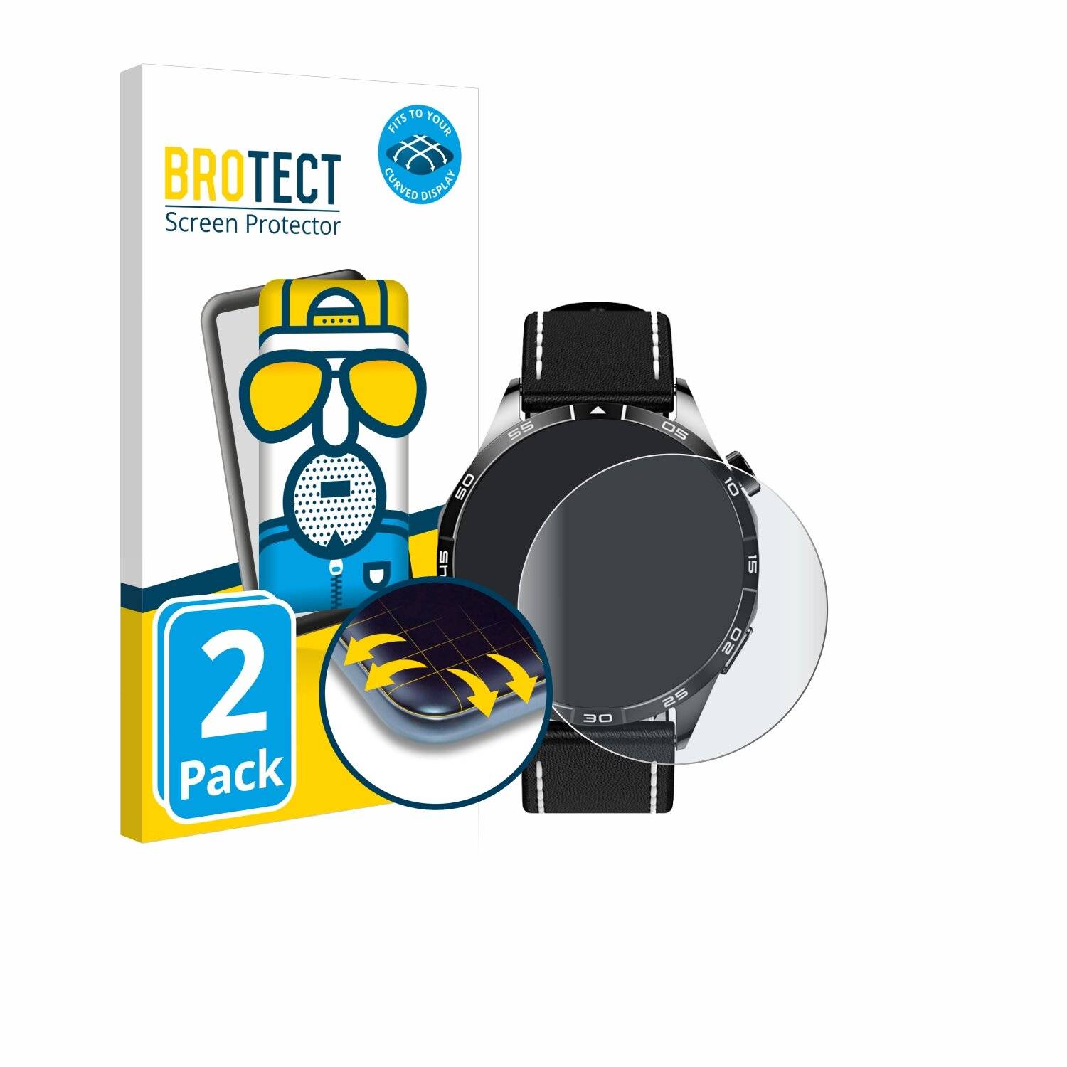 2x BROTECT Flex Matt Full-Screen Folie für Zentality WATCH GT