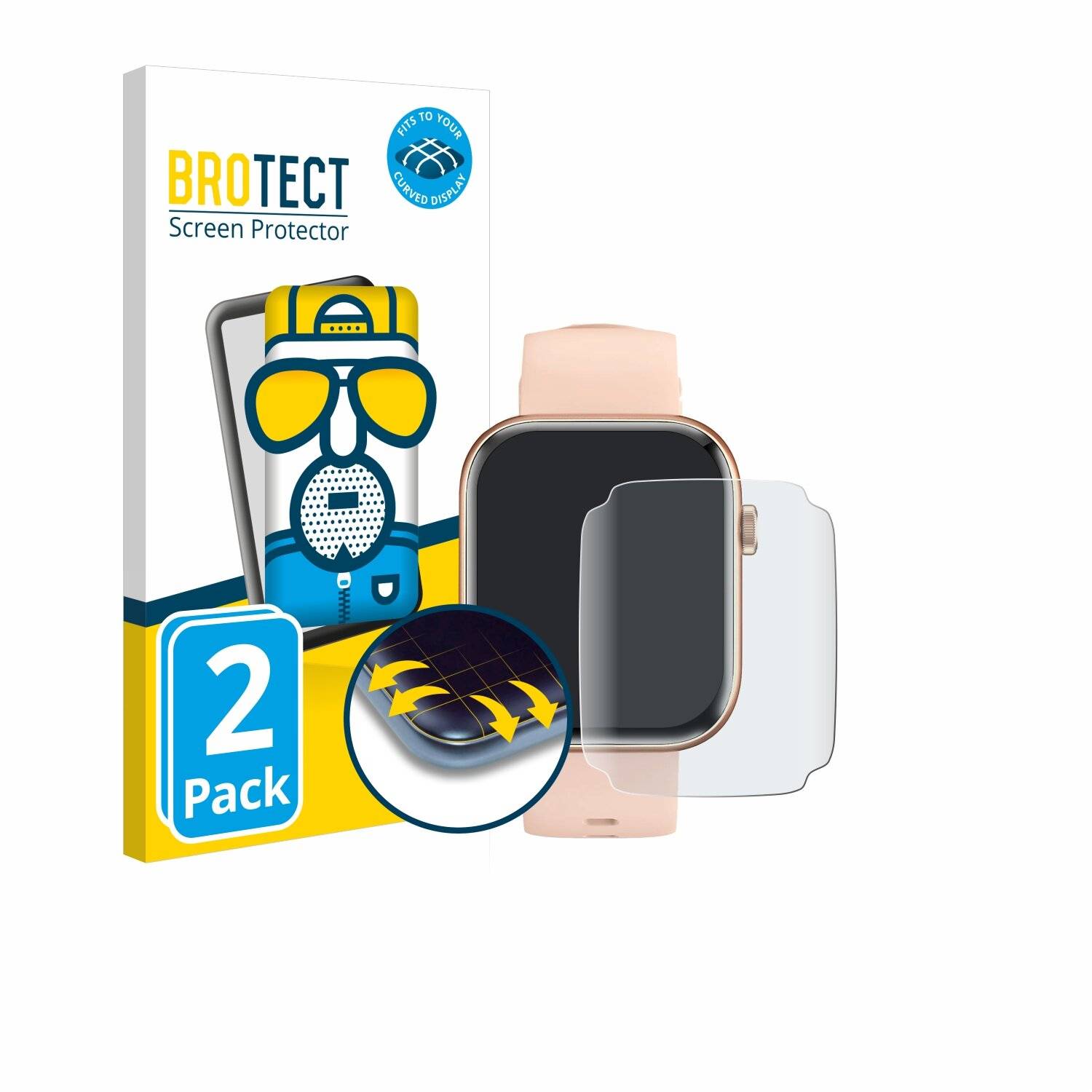 2x BROTECT Flex Matt Full-Screen Folie für Sytifro Smartwatch