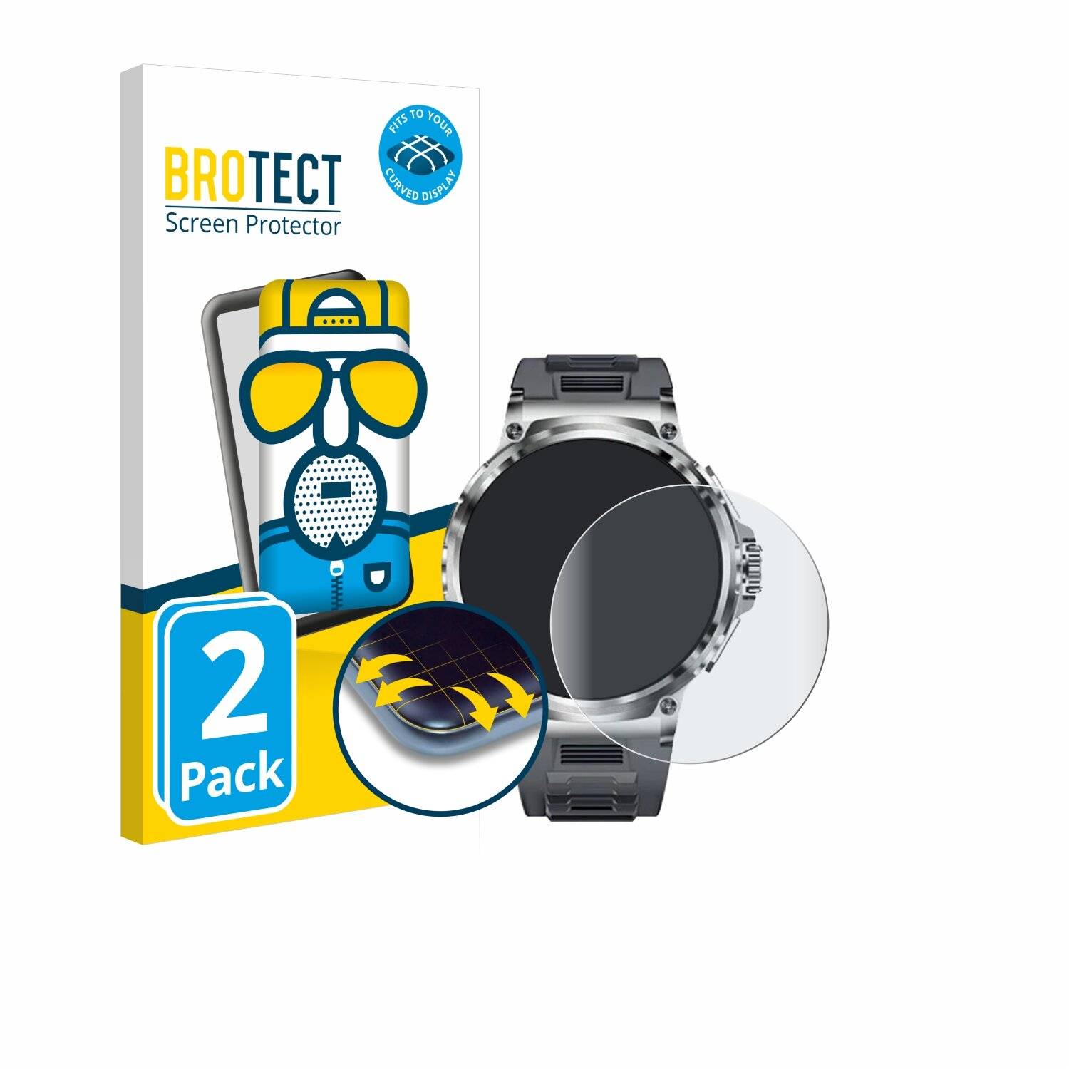 2x BROTECT Flex Matt Full-Screen Folie für Smartwatch V69