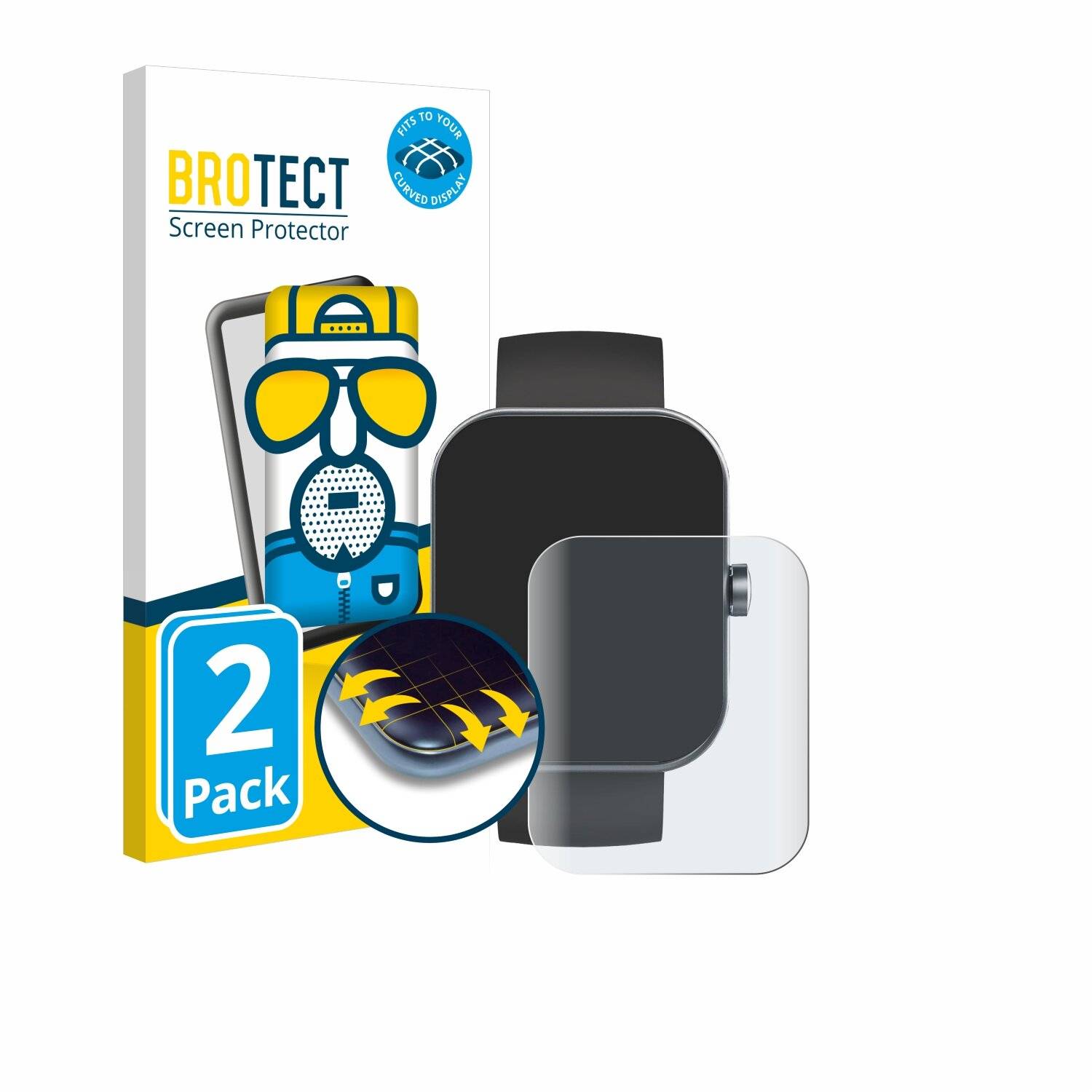 2x BROTECT Flex Matt Full-Screen Folie für Coucur Smartwatch