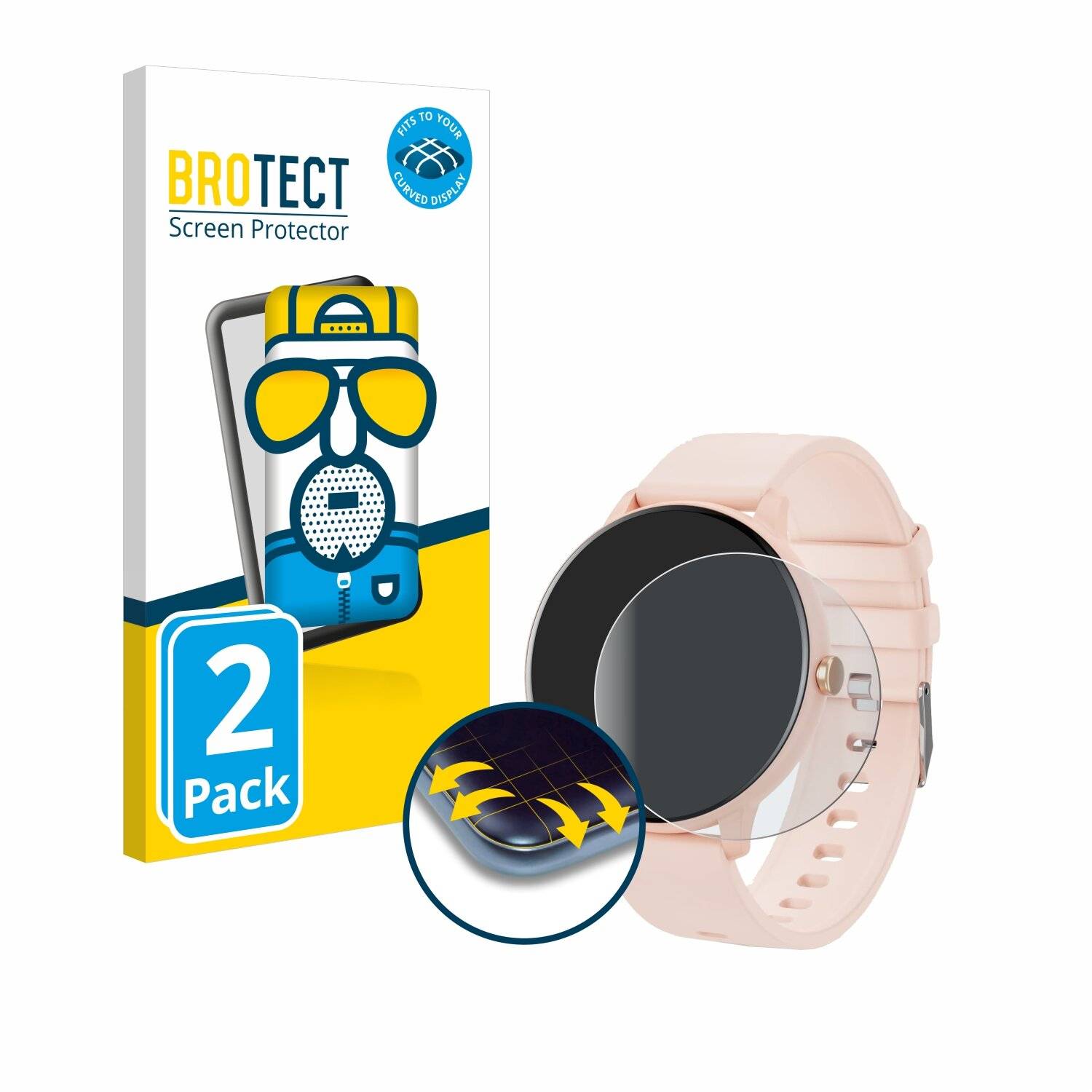 2x BROTECT Flex Matt Full-Screen Folie für Joautrial Smartwatch