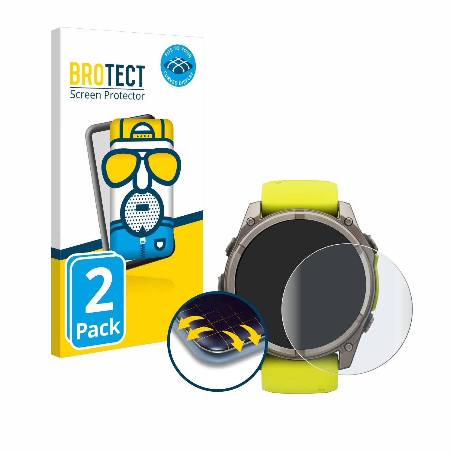 2x BROTECT Flex Matt Full-Screen Folie für Garmin Fenix 8 Solar (51