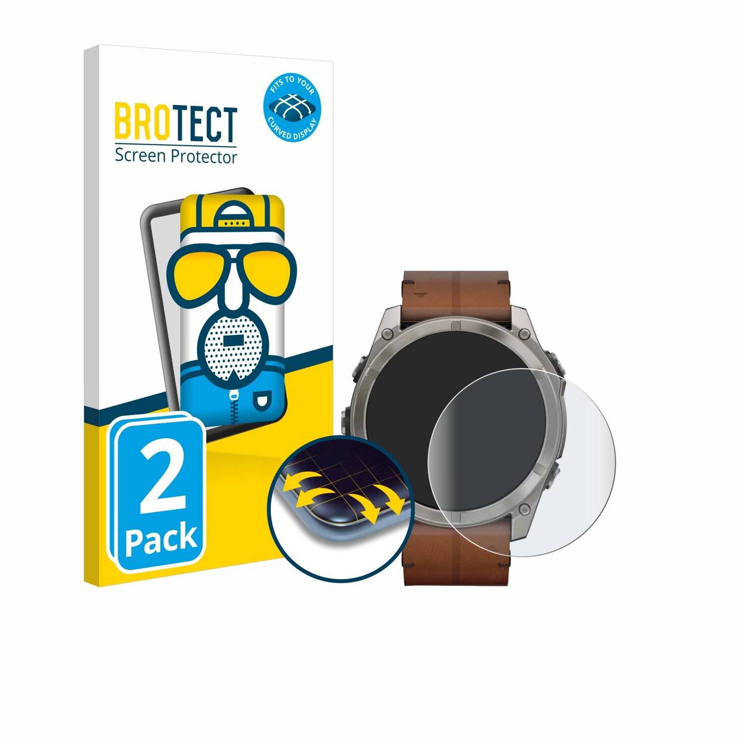 2x BROTECT Flex Matt Full-Screen Folie für Garmin Fenix 8 AMOLED (51