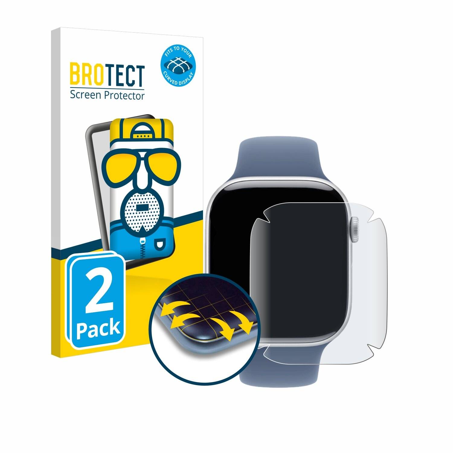 2x BROTECT Flex Matt Full-Screen Folie für Apple Watch Series 10 (46