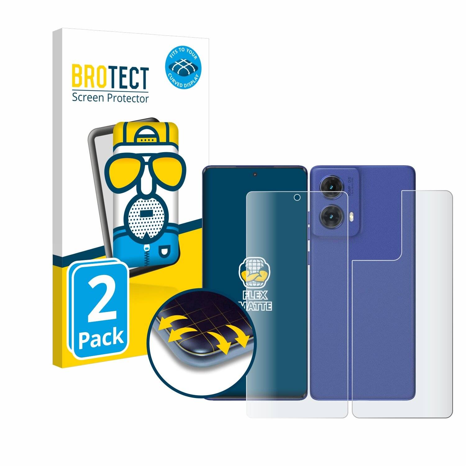 2x BROTECT Flex Matt Full-Screen Folie für Motorola Moto G85