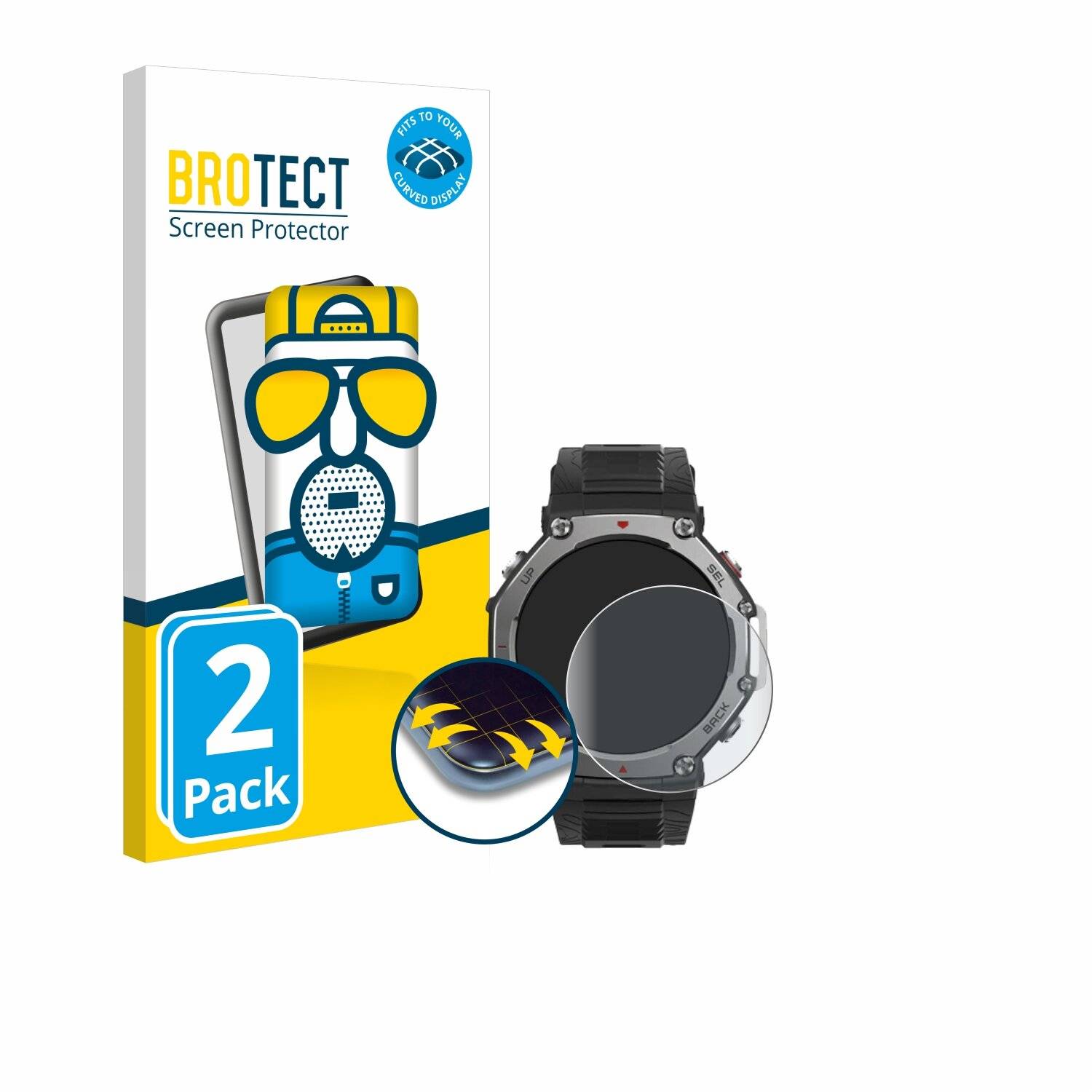2x BROTECT Flex Matt Full-Screen Folie für Huami Amazfit T-Rex