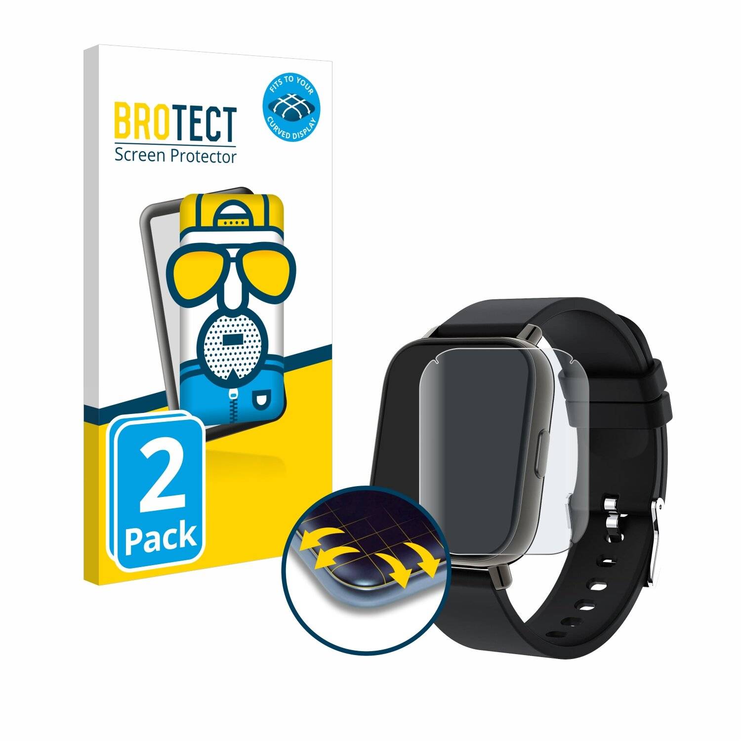 2x BROTECT Flex Matt Full-Screen Folie für Togala Smartwatch