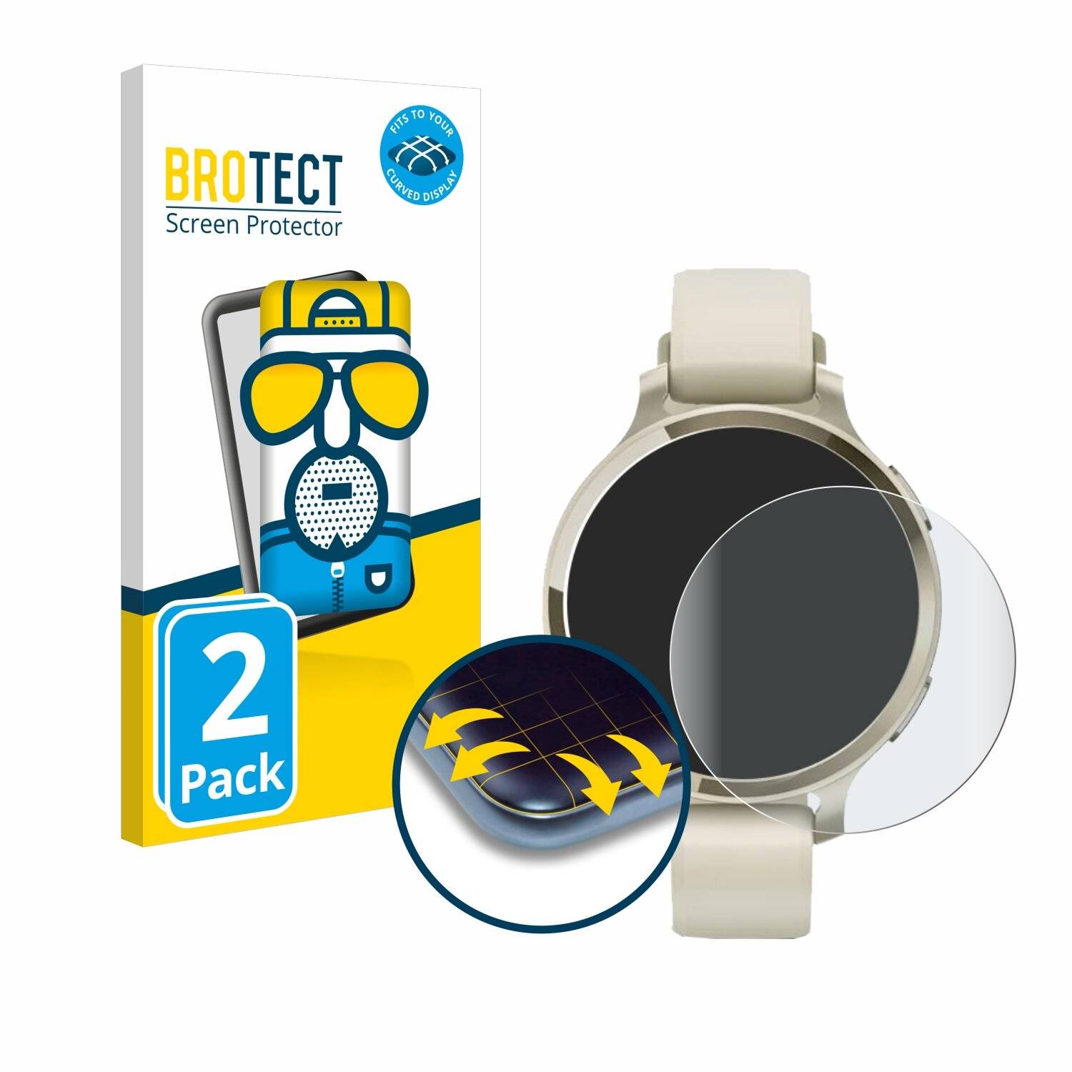 2x BROTECT Flex Matt Full-Screen Folie für Garmin Lily 2