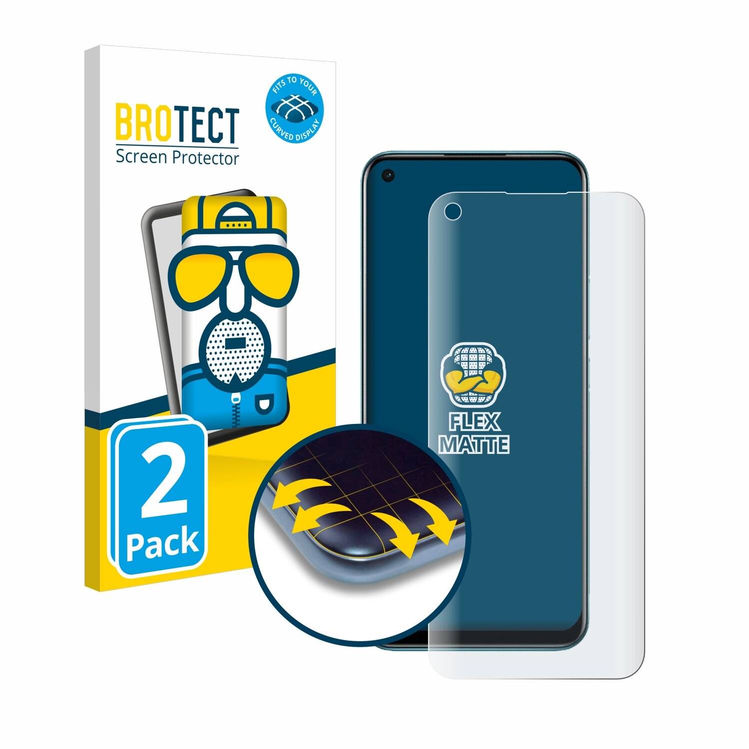 2x BROTECT Flex Matt Full-Screen Folie für realme