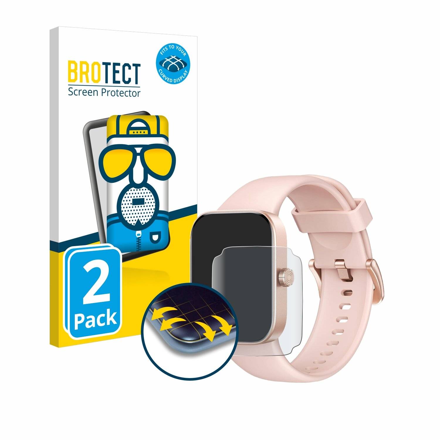 2x BROTECT Flex Matt Full-Screen Folie für ASWEE P4