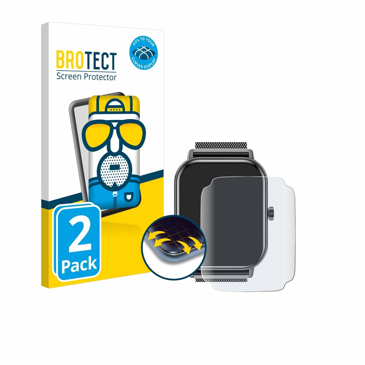 2x BROTECT Flex Matt Full-Screen Folie für Haulvean Smartwatch