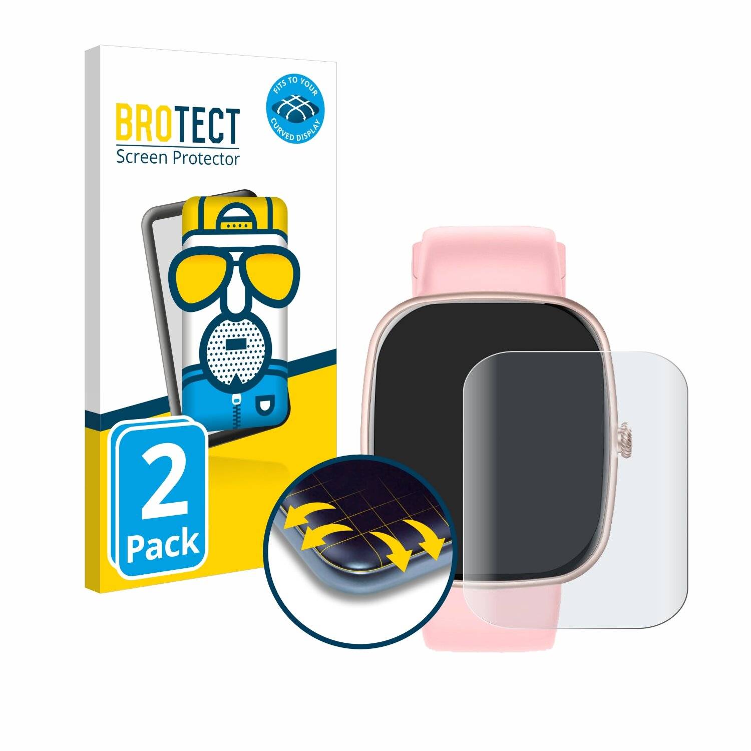 2x BROTECT Flex Matt Full-Screen Folie für Yuede Smartwatch