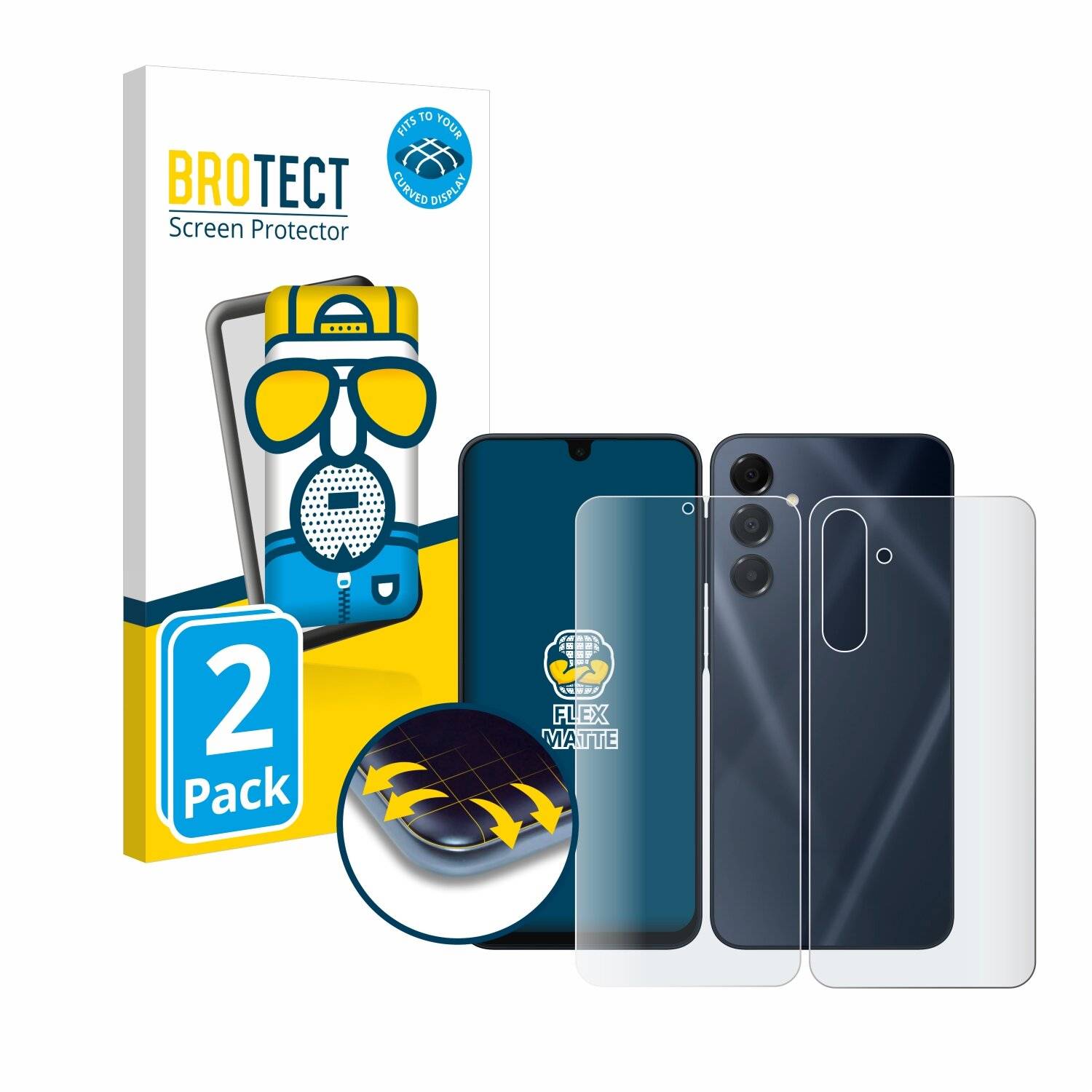2x BROTECT Flex Matt Full-Screen Folie für Samsung Galaxy A16 4G