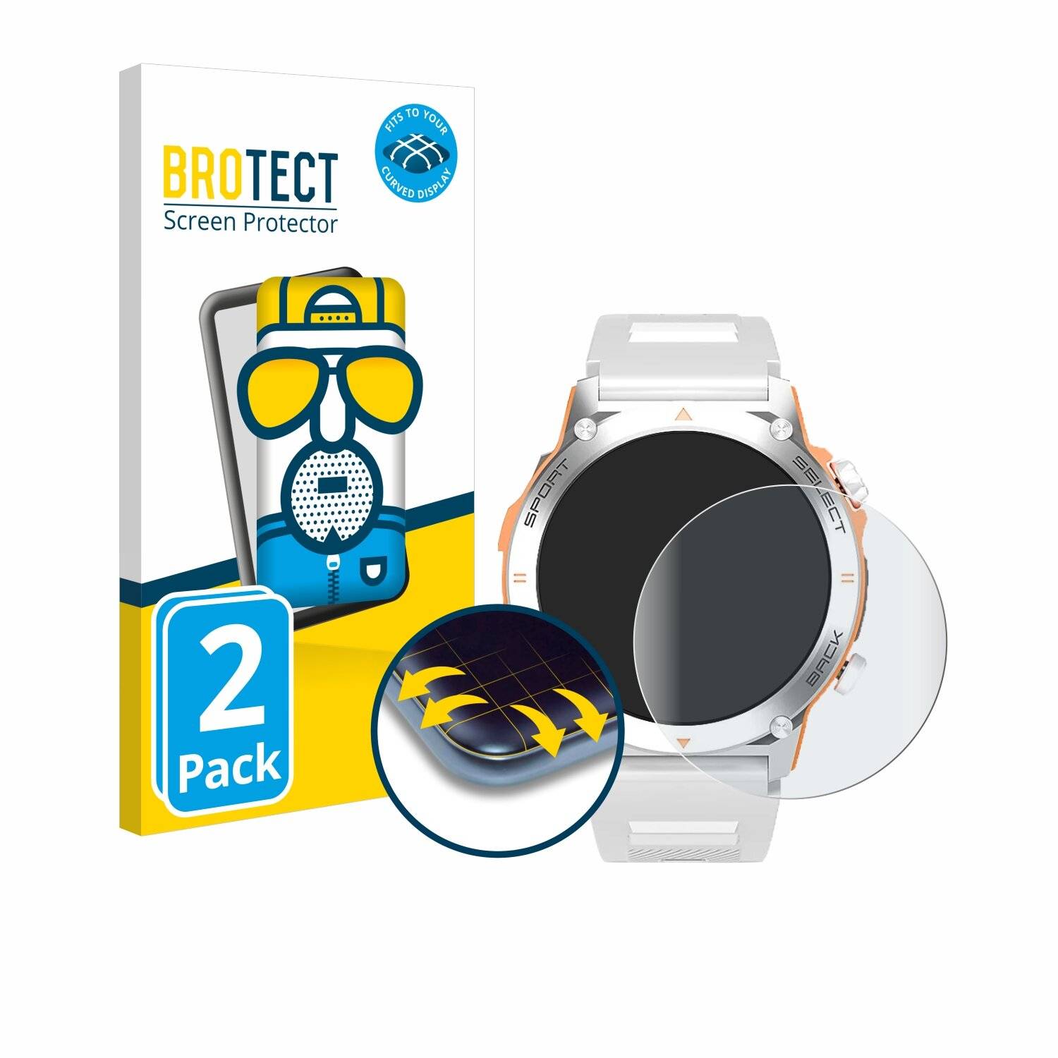 2x BROTECT Flex Matt Full-Screen Folie für RAYOFI Smartwatch