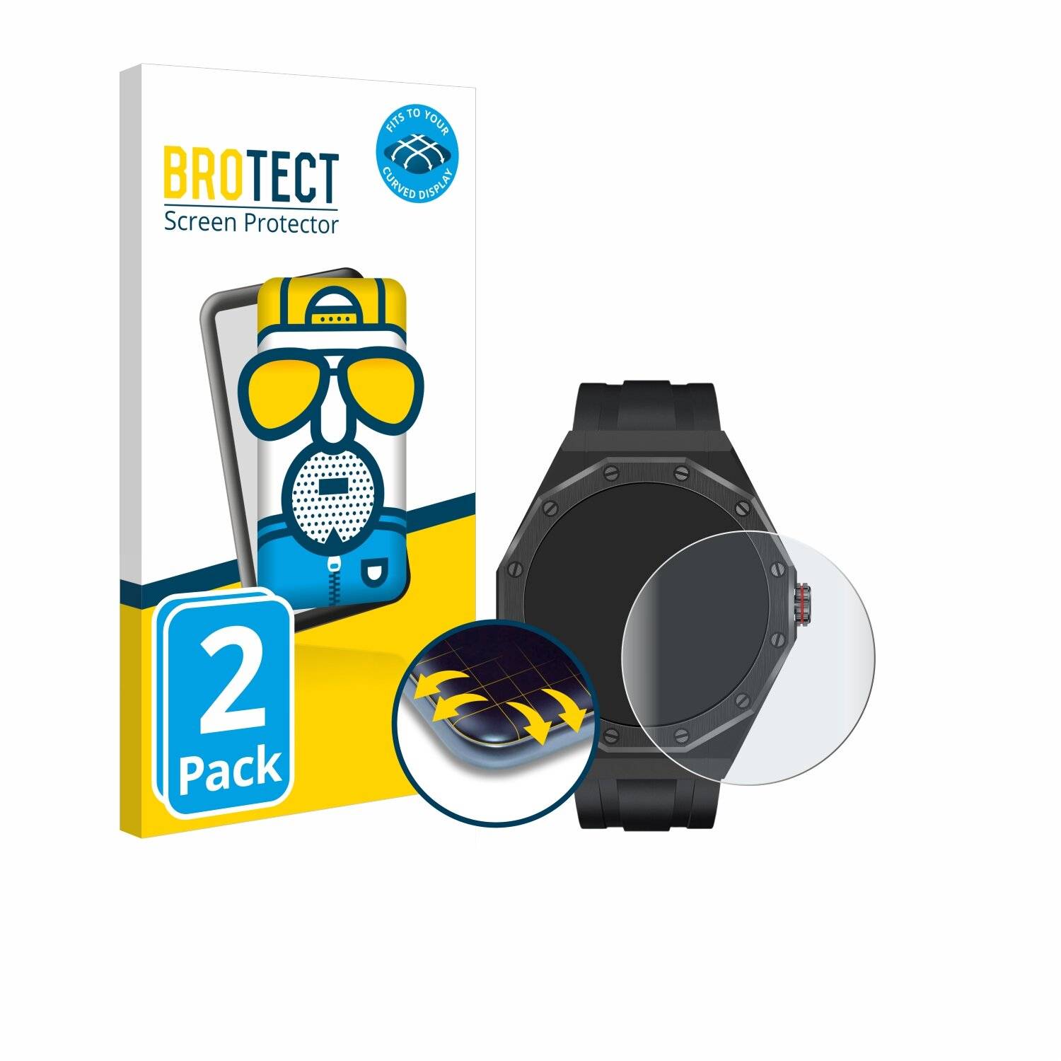2x BROTECT Flex Matt Full-Screen Folie für Kiano Watch